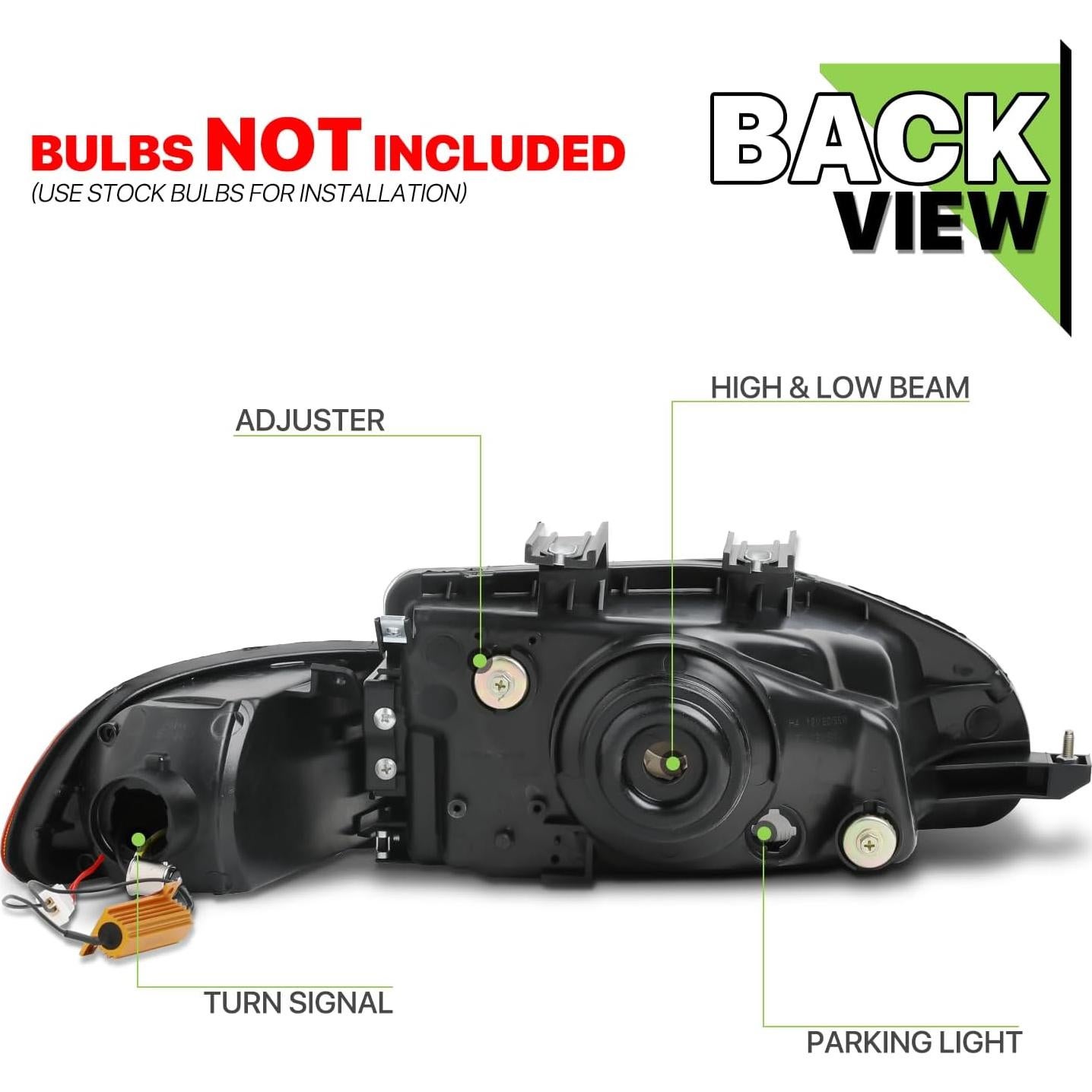 Faros Delanteros LED Magshion para Honda Civic 92-95 Negro