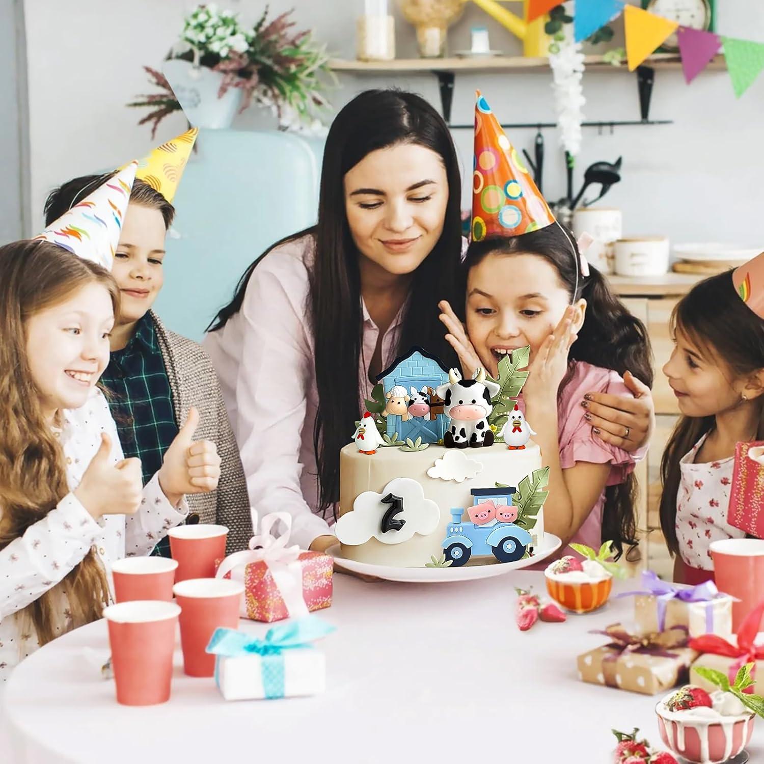 Decoraciones para Pasteles de Granja Zafena 6 Piezas Azul