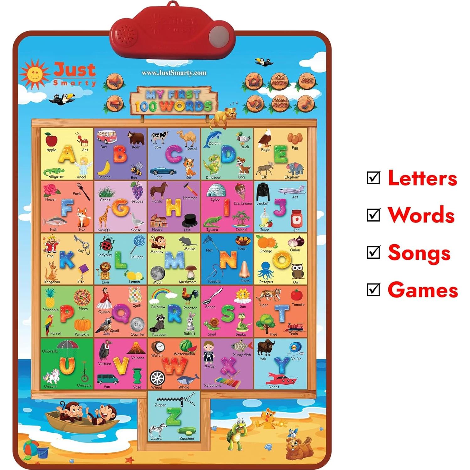 Just Smarty Póster Educativo 100 Palabras para Niños