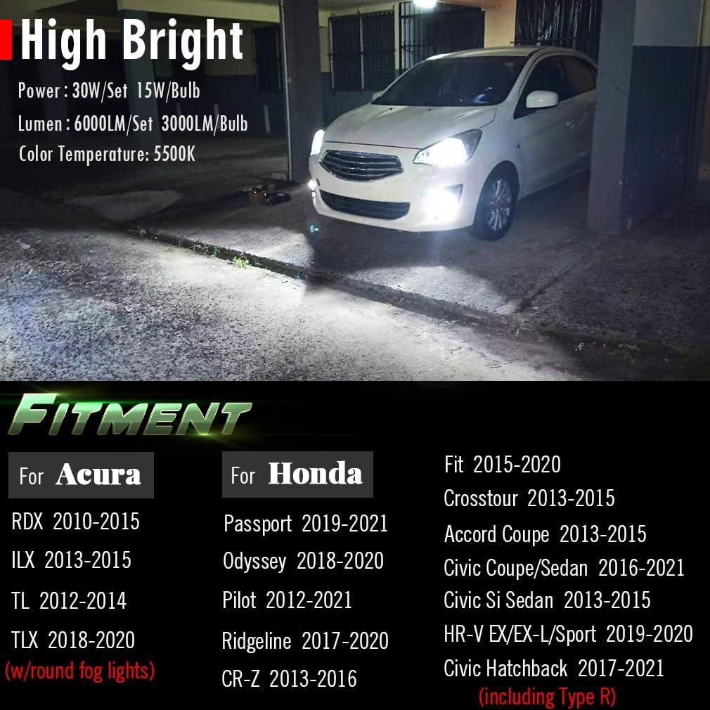 Luces de Niebla LED Cawanerl Angel Eye para Honda Acura