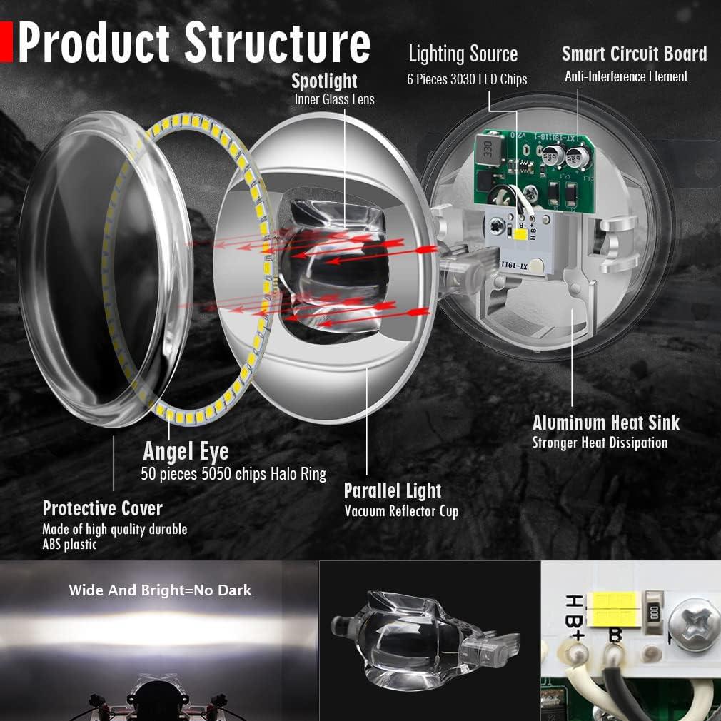 Luces de Niebla LED Cawanerl Angel Eye para Honda Acura