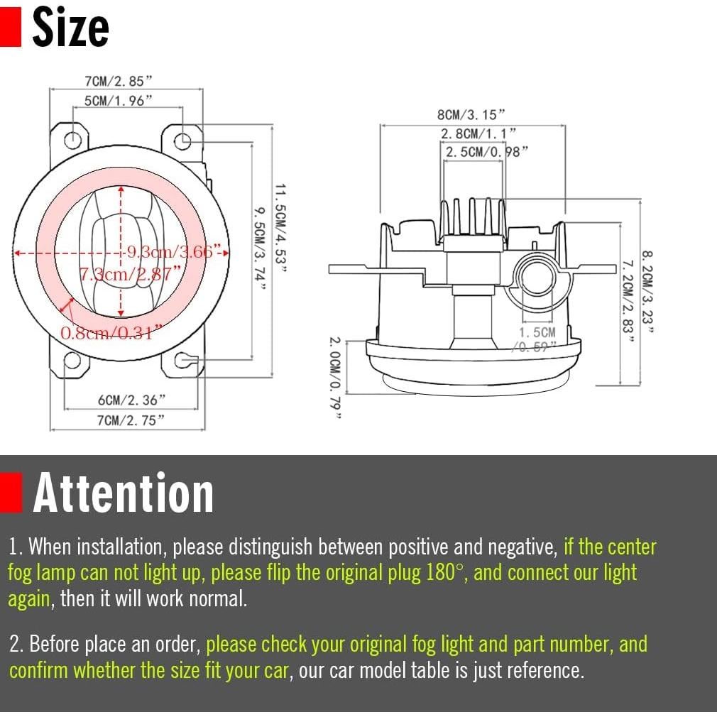 Luces de Niebla LED Cawanerl Angel Eye para Honda Acura