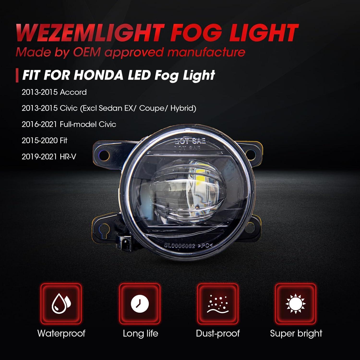 Luces de Niebla LED WEZEMLIGHT para Honda Civic/Fit/HR-V/Accord