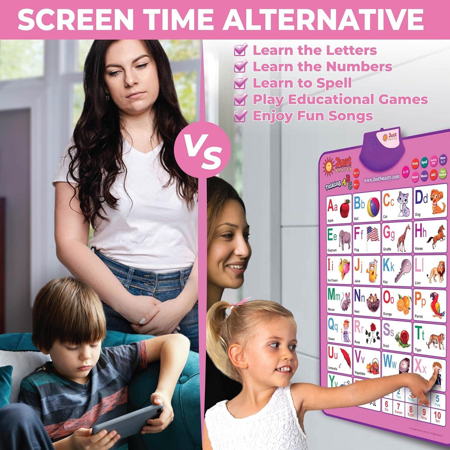 Póster Interactivo Just Smarty ABCs y 123s Rosa 63.5x43.2cm