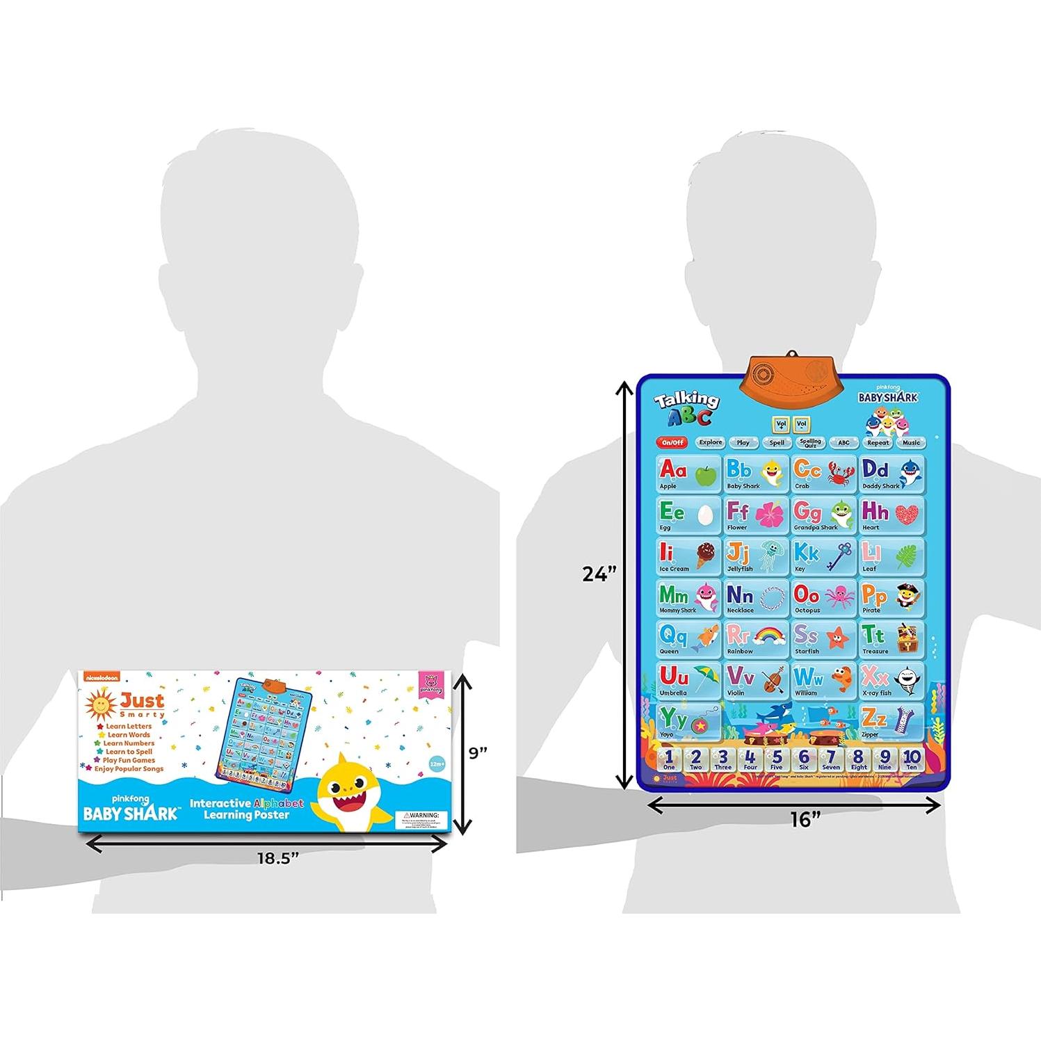 Póster Interactivo Baby Shark para Aprender Letras y Números