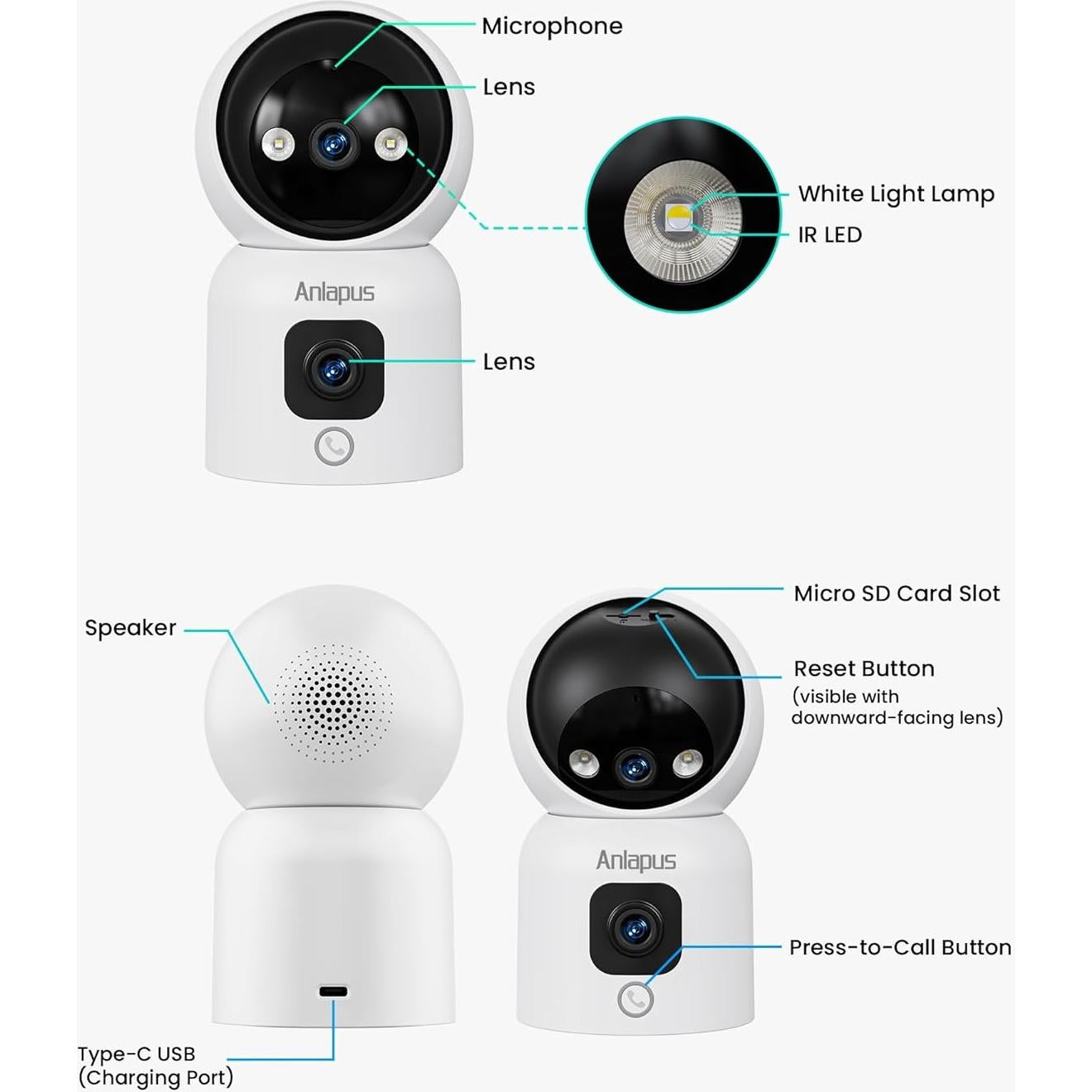 Cámara de Seguridad Anlapus C528 Doble Lente 4MP WiFi