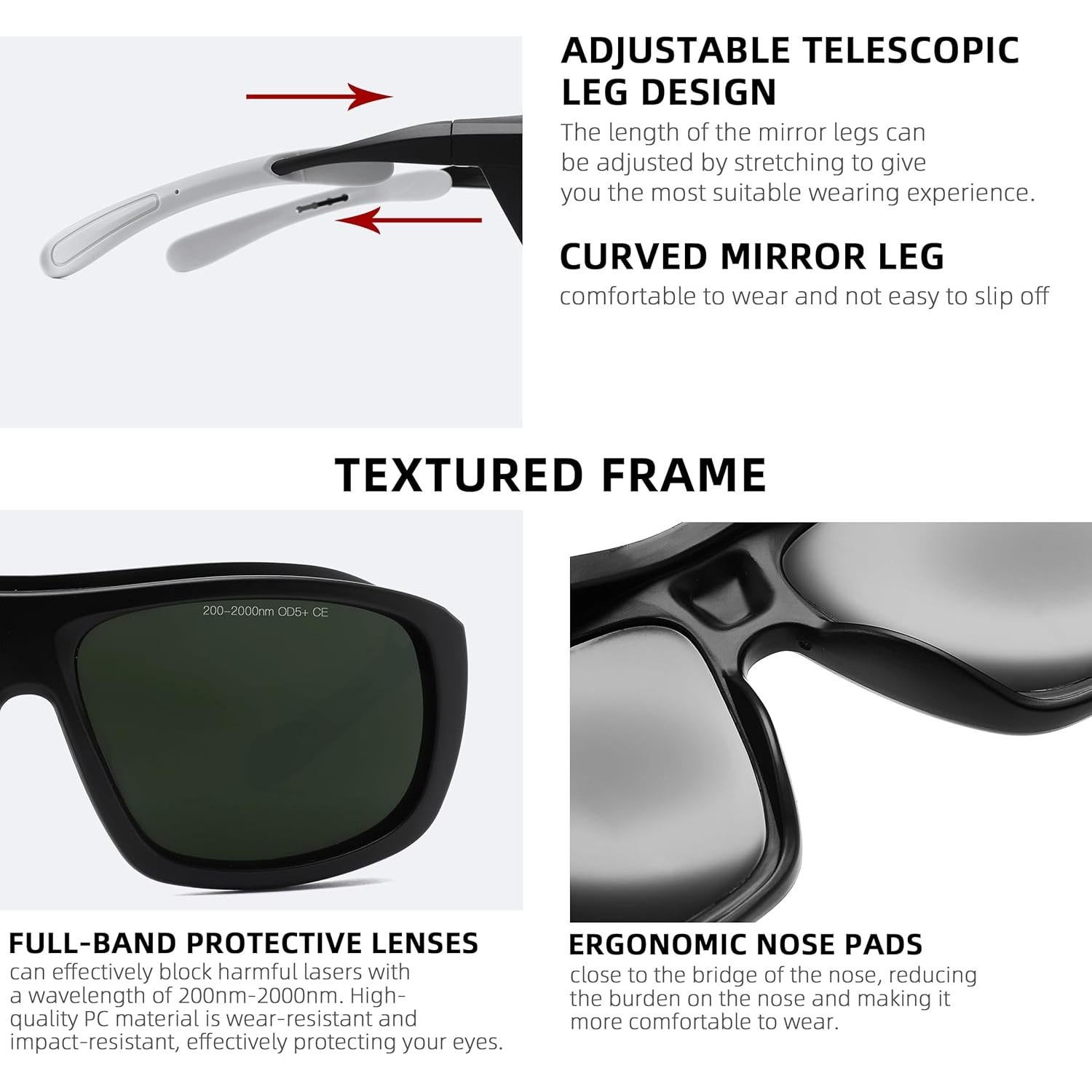 Gafas de seguridad láser Alsenor OD5+ protección ocular