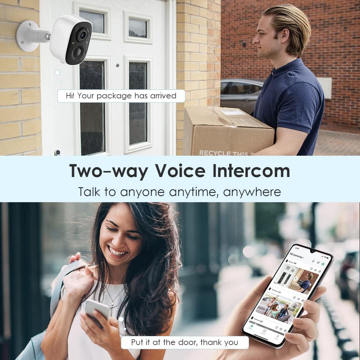 Cámara de Seguridad GMK WiFi 2K Inalámbrica IP65