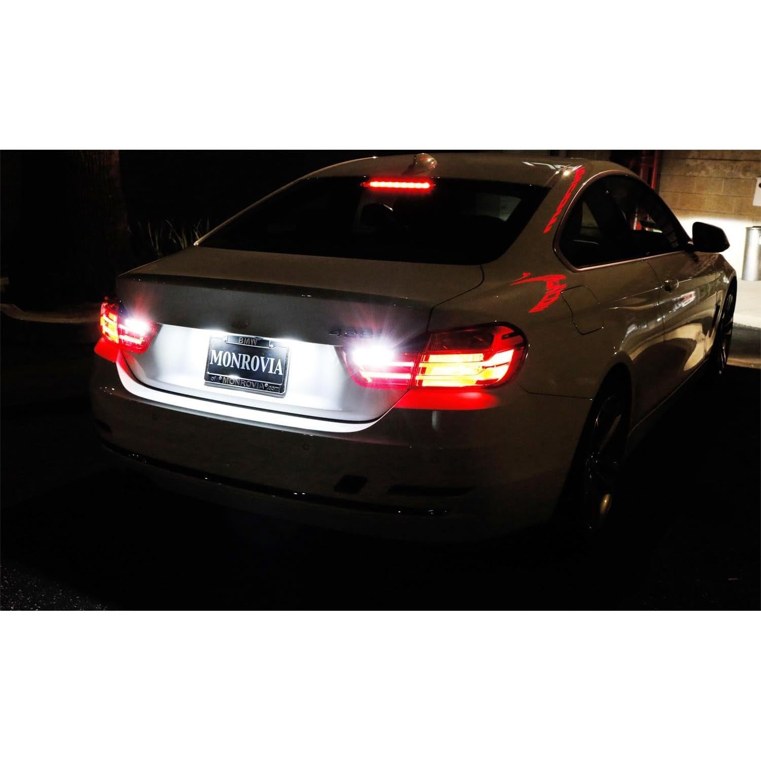 Bombillas LED de Luz de Reversa iJDMTOY 15-SMD Xenón Blanco para BMW Serie 4