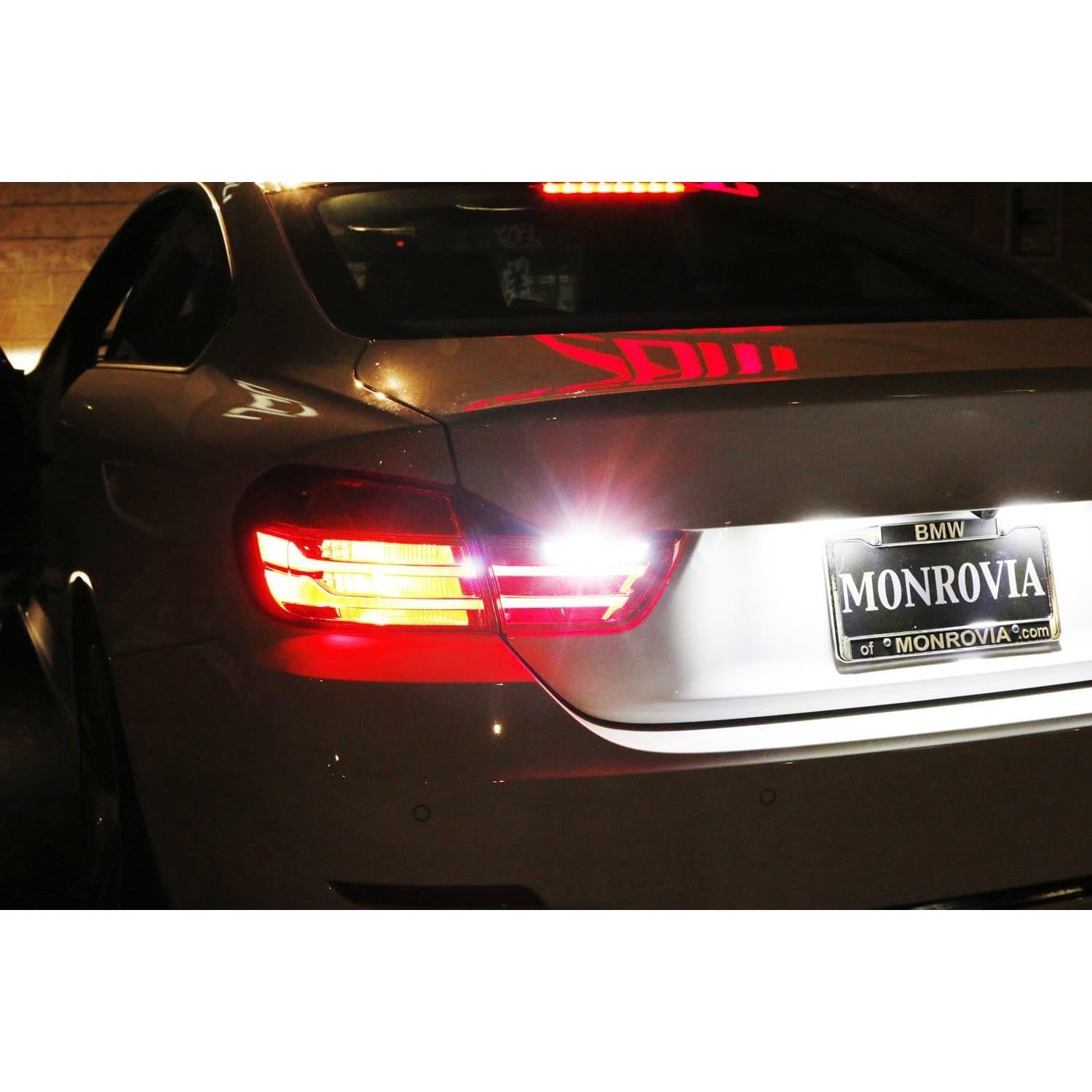 Bombillas LED de Luz de Reversa iJDMTOY 15-SMD Xenón Blanco para BMW Serie 4