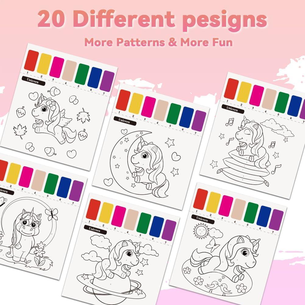 Conjunto de Pintura Acuarela YMluky Unicornio para Niños
