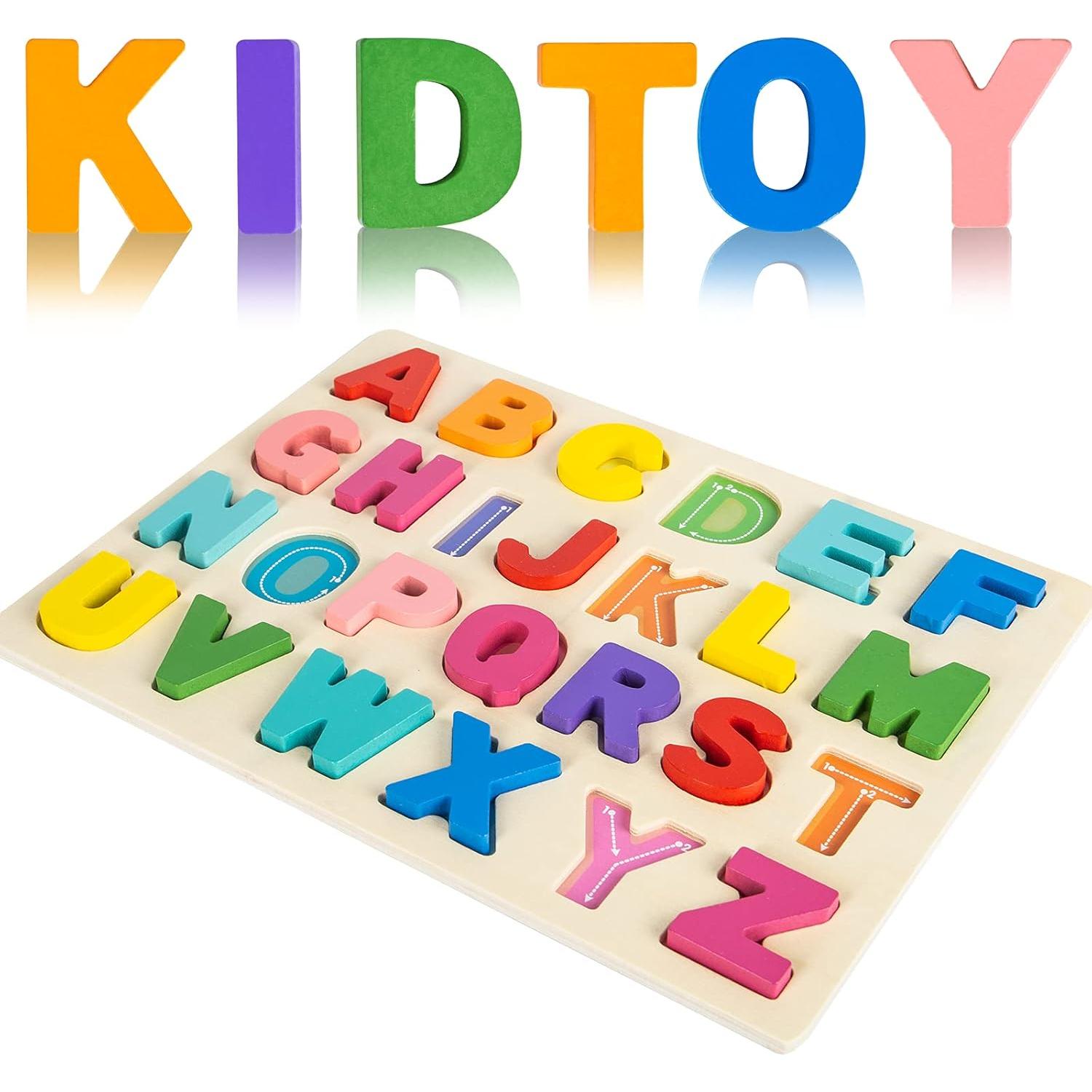 Rompecabezas de Madera Attmu 2 en 1 Alfabeto y Números