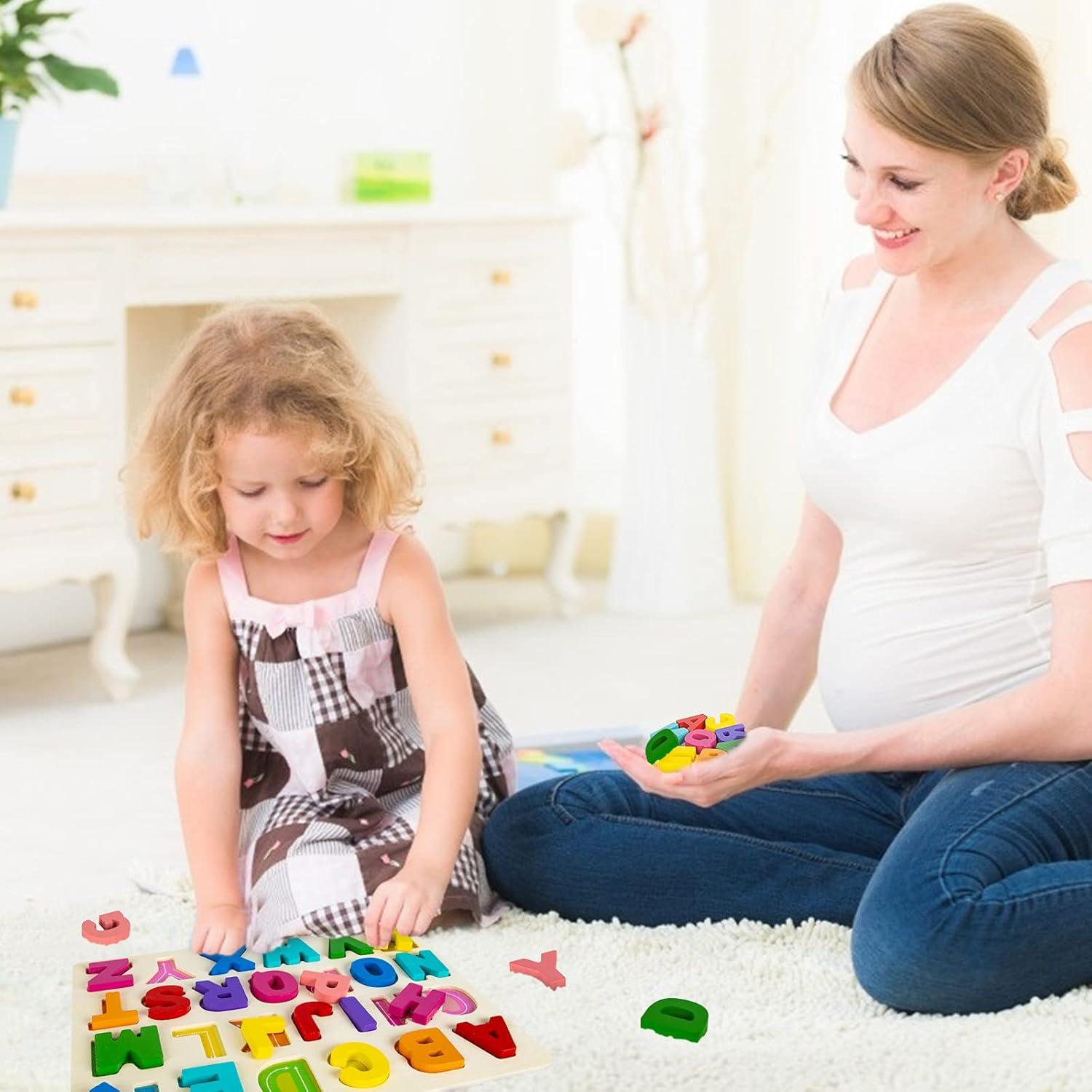 Rompecabezas de Madera Attmu 2 en 1 Alfabeto y Números