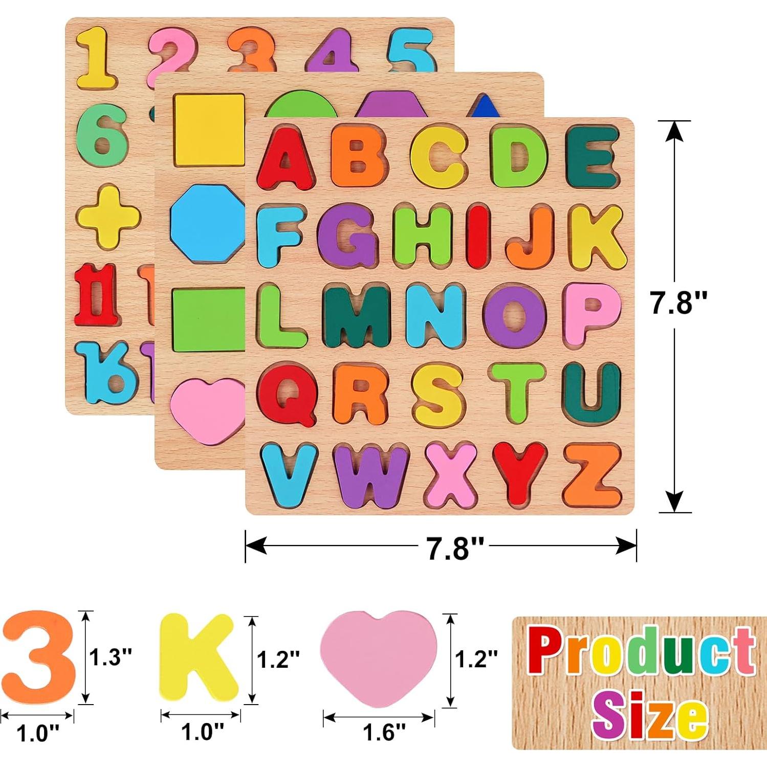 Rompecabezas de Madera Attmu 3 en 1 para Niños 1-5 Años