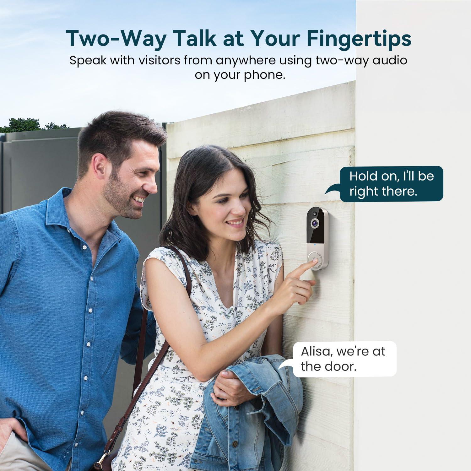 Cámara de Timbre de Video Wi-Fi Inalámbrica 1080p Lino