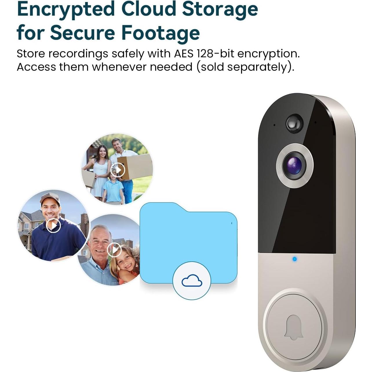 Cámara de Timbre de Video Wi-Fi Inalámbrica 1080p Lino