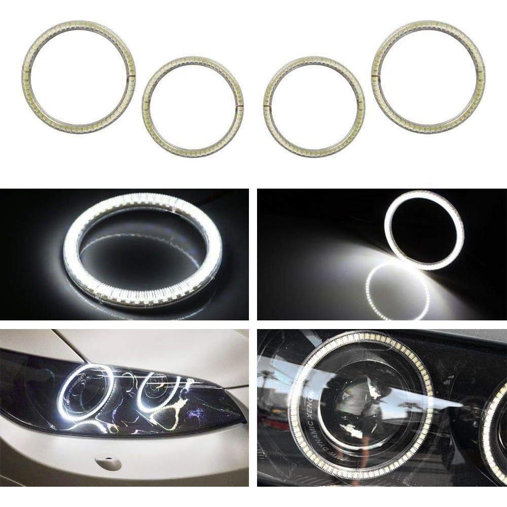 Kit Anillos Halo LED iJDMTOY 7000K Xenon Blanco para BMW E92 E93