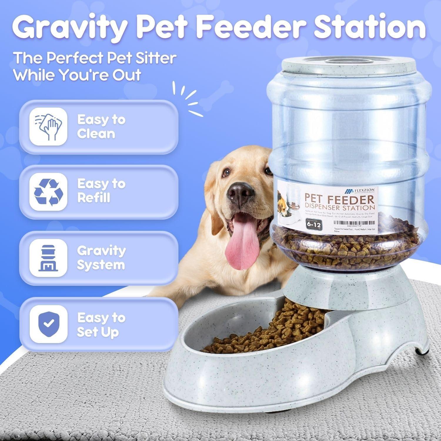 Dispensador de Comida Automático Flexzion 11.36L para Mascotas