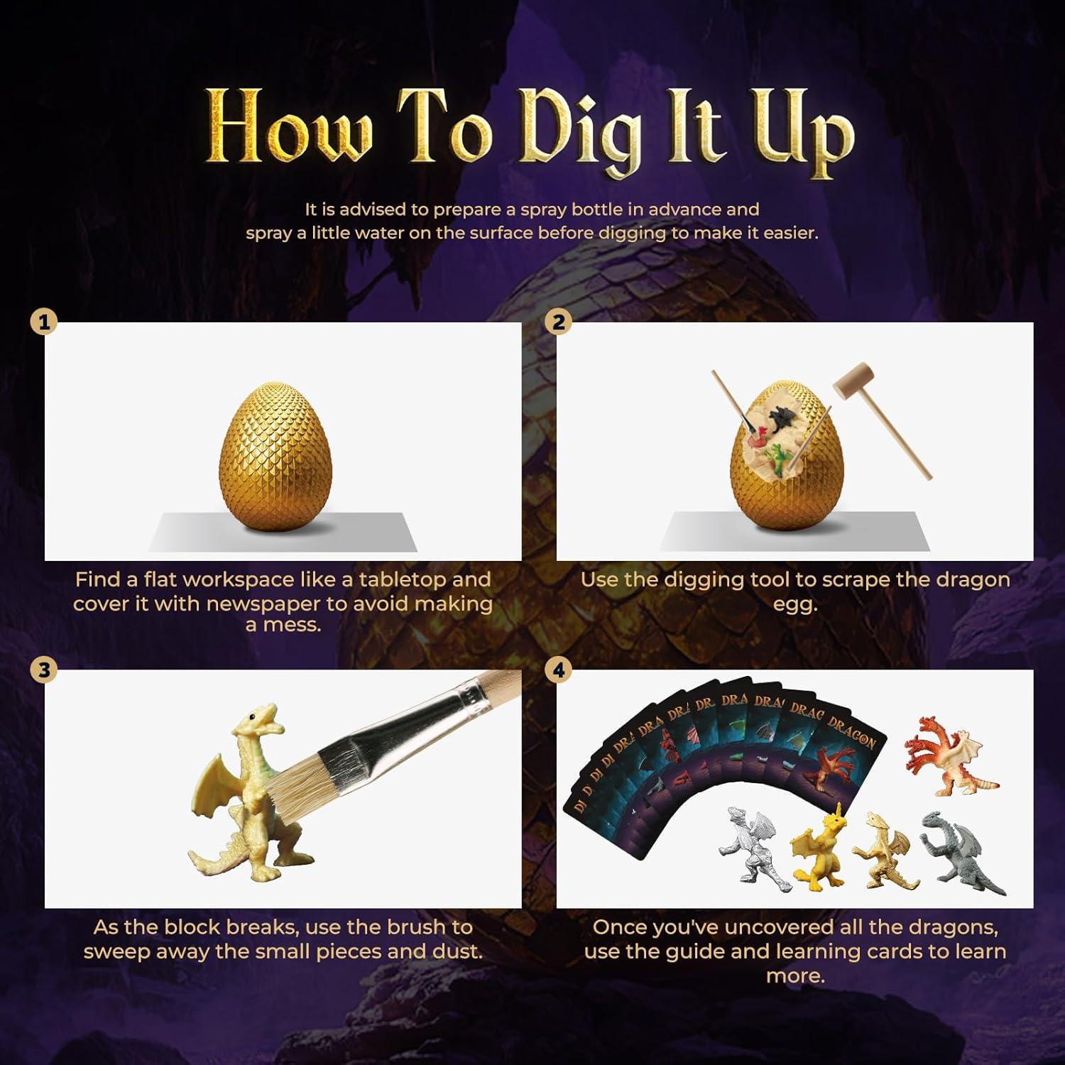 Kit de Excavación de Dragón Jumbo Gamerside - 12 Juguetes Dinosaurios