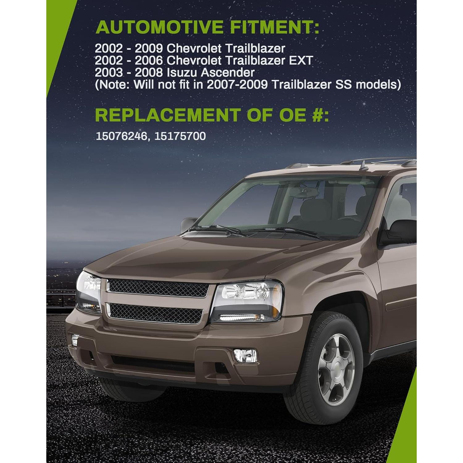 Luces Antiniebla AUTOSAVER88 para Chevy Trailblazer 2002-2009