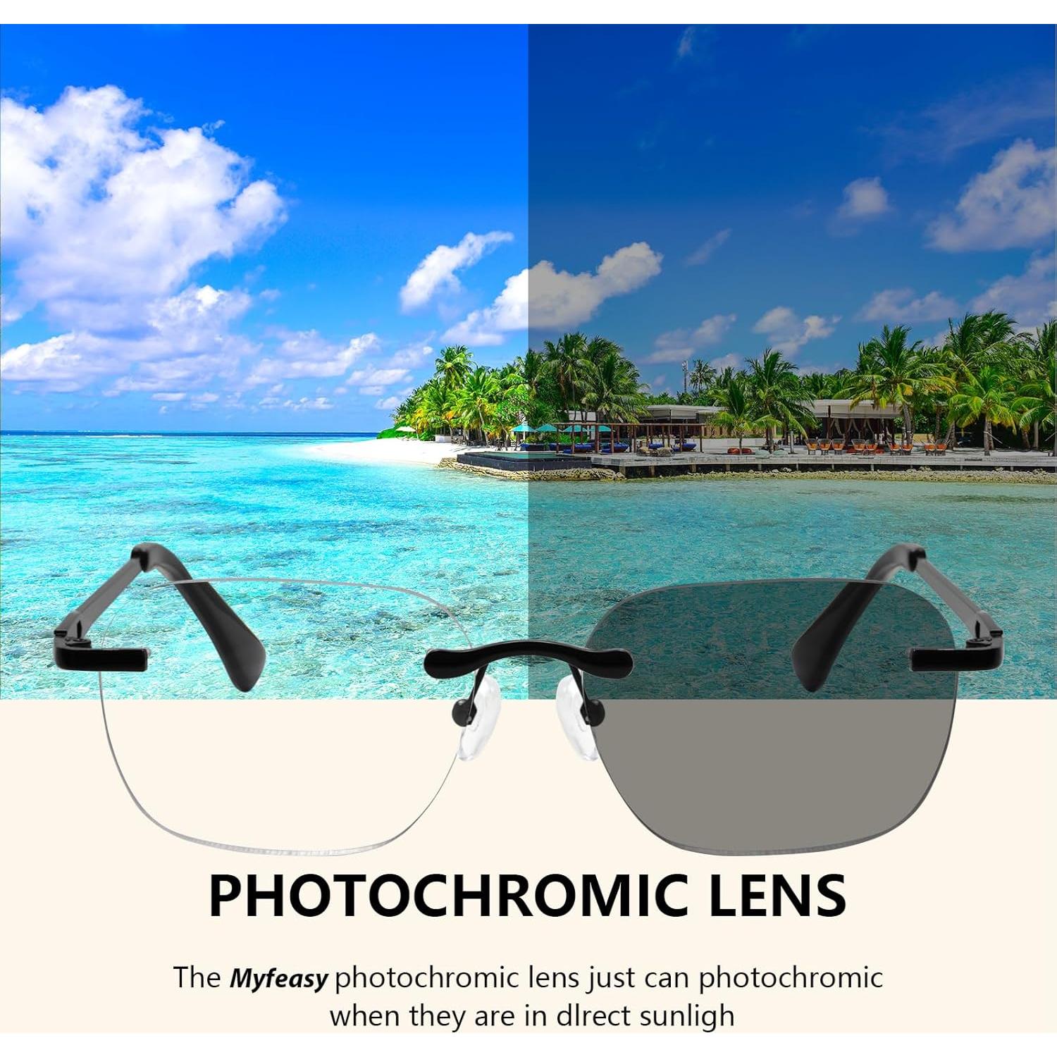 Gafas de lectura progresivas fotocromáticas UV400 para mujer