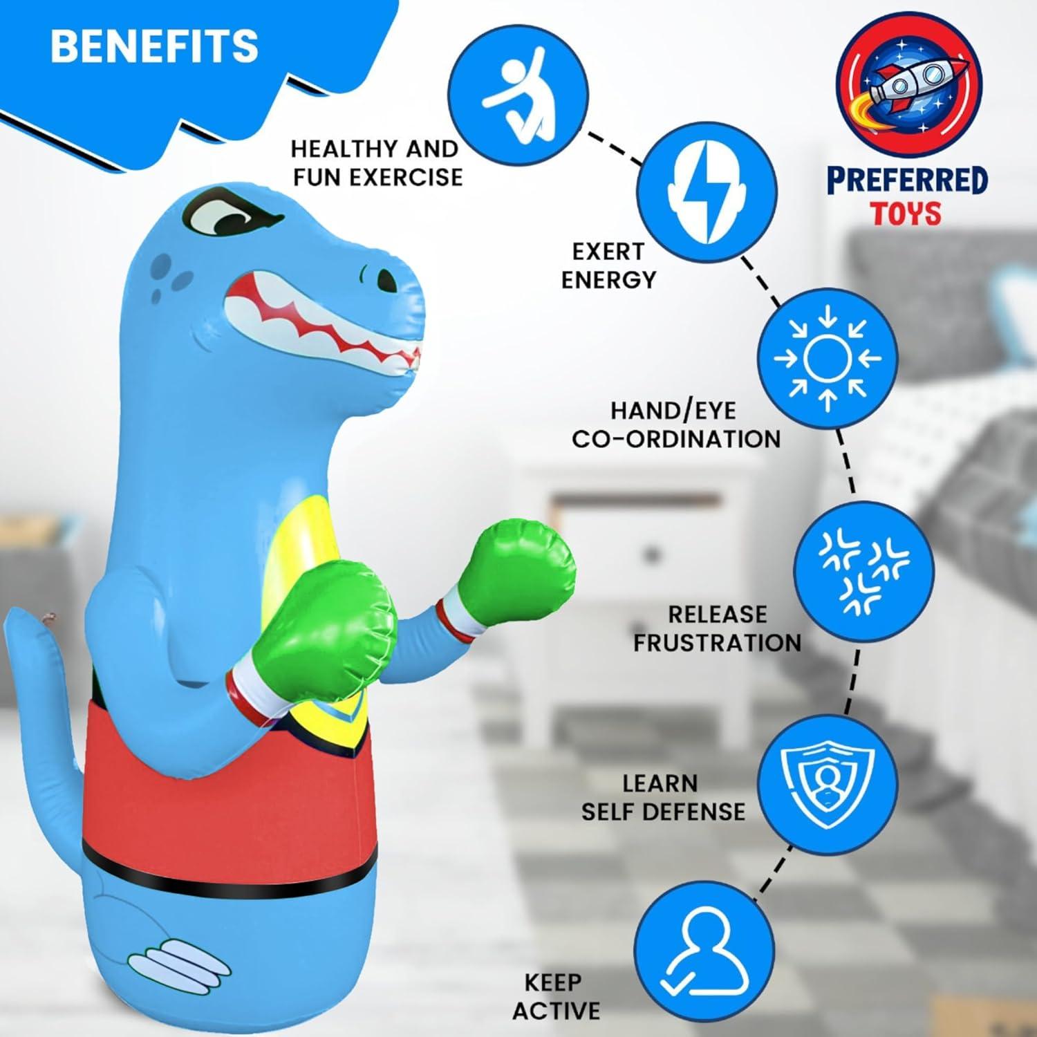 Saco de Boxeo Inflable Dinosaurio - Preferred Toys 119 cm