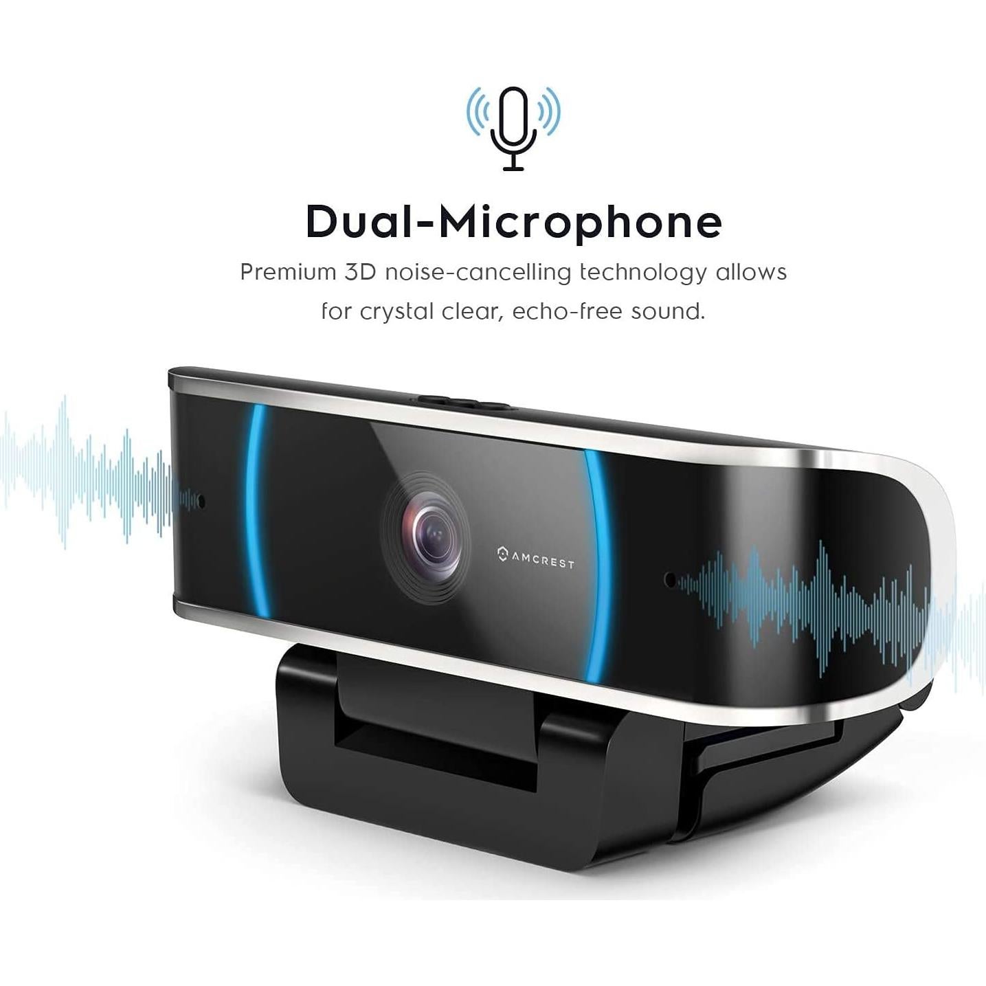 Cámara Web Amcrest AWC5100 5MP HD con Micrófono y Gran Angular