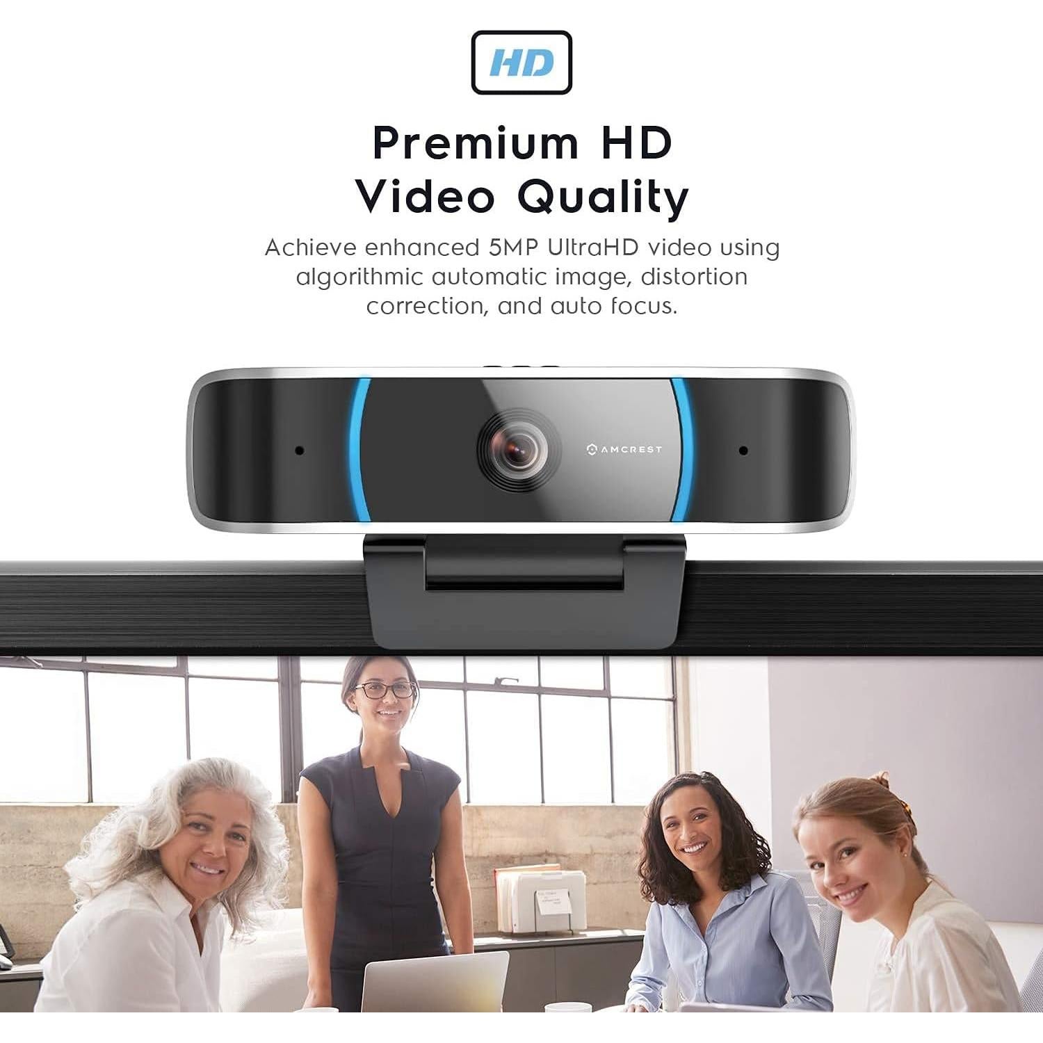 Cámara Web Amcrest AWC5100 5MP HD con Micrófono y Gran Angular
