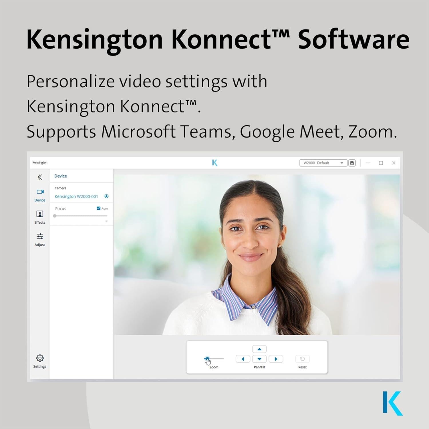 Webcam Kensington W2050 Pro 1080p con Doble Micrófono