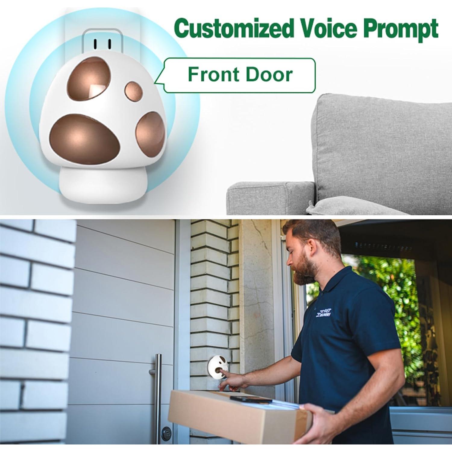 Timbre Inalámbrico HTZSAFE 1 Receptor 1 Transmisor 35 Melodías