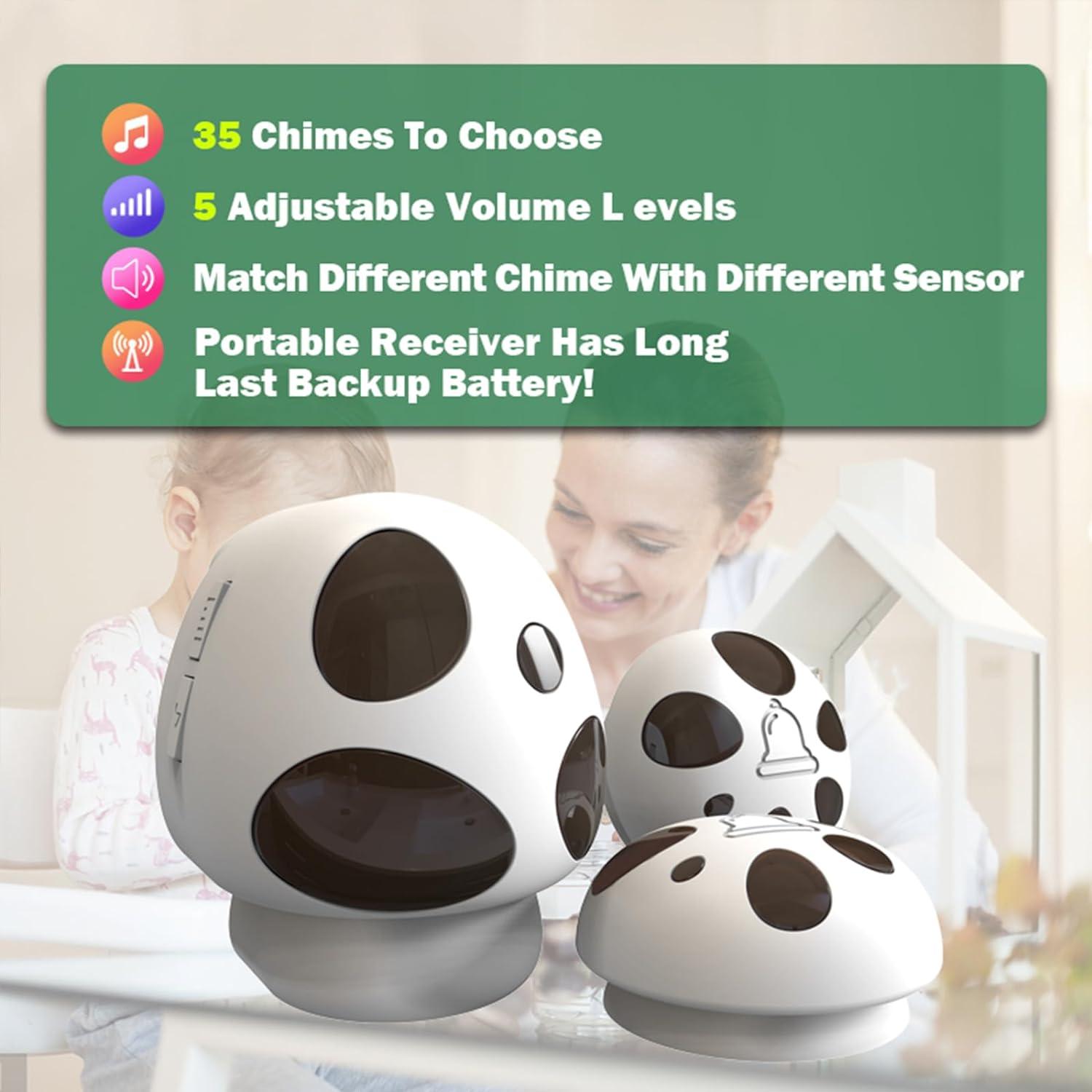 Timbre Inalámbrico HTZSAFE 1 Receptor 1 Transmisor 35 Melodías