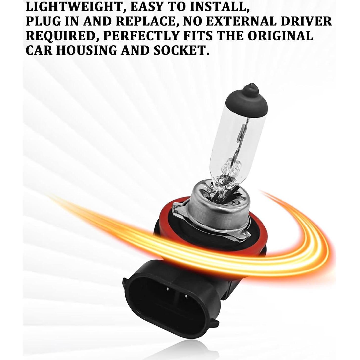 2 Bombillas Halógenas H11-55W QKYS para Automóvil Luz Niebla