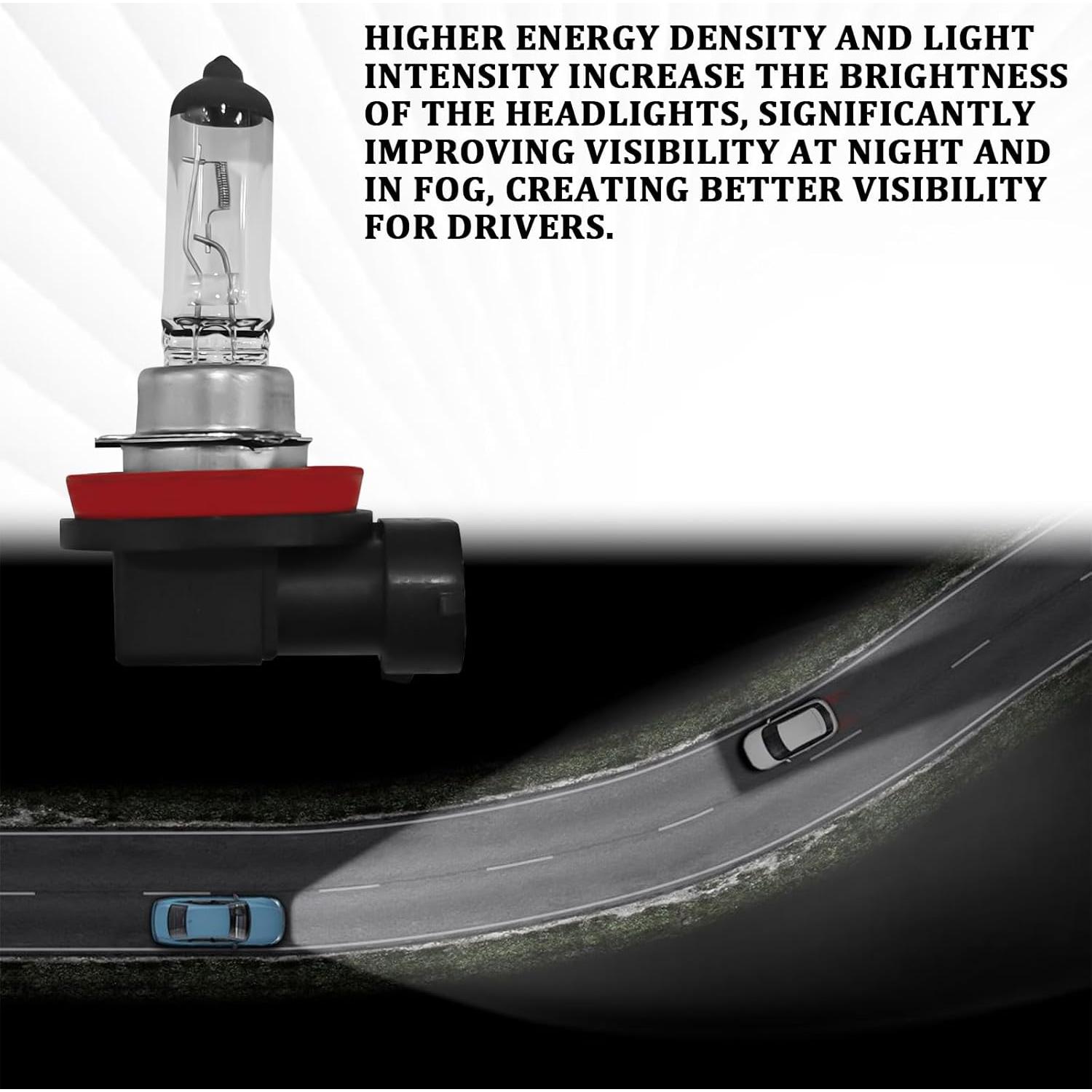 2 Bombillas Halógenas H11-55W QKYS para Automóvil Luz Niebla