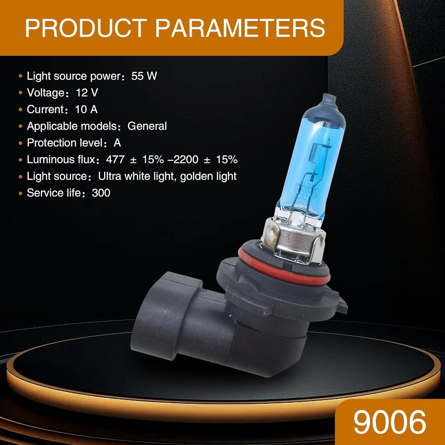 Bombillas Halógenas Automotrices Flygun 9006 12V 55W Ultra-blancas