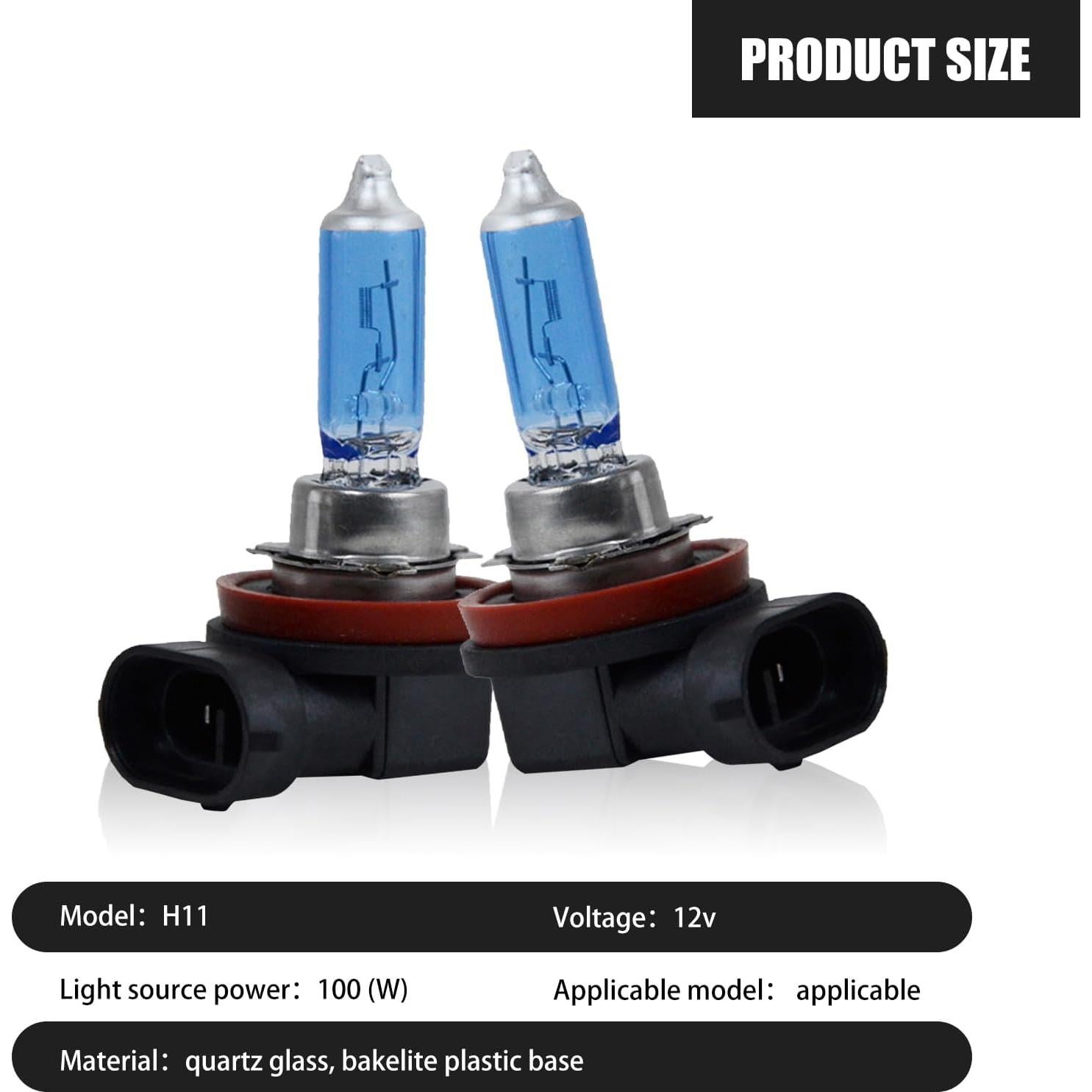 Bombillas Halógenas H11 Gunhunt 2 PCS 12V 100W Luz Blanca