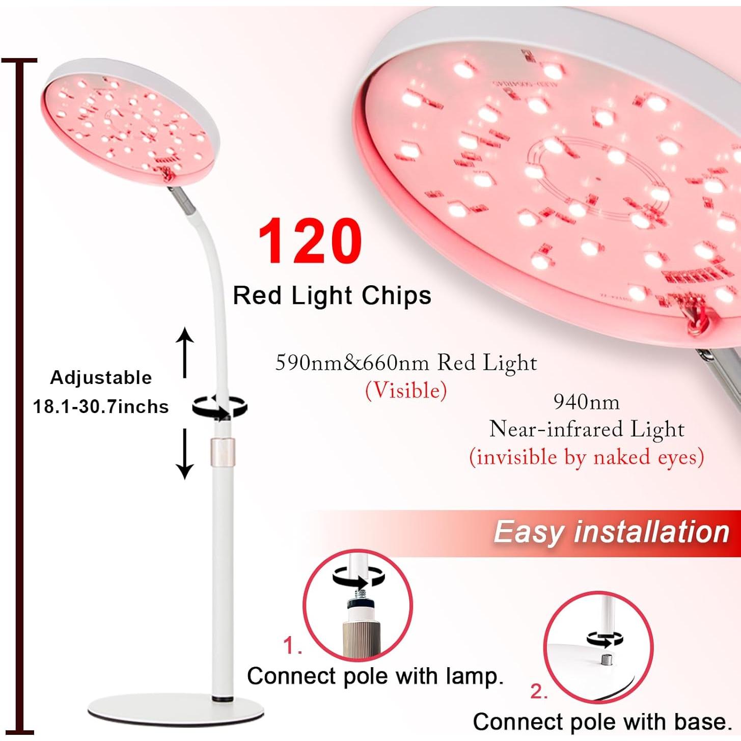 Lámpara Terapia Luz Roja Beautiebeam 150W Ajustable 590-940nm