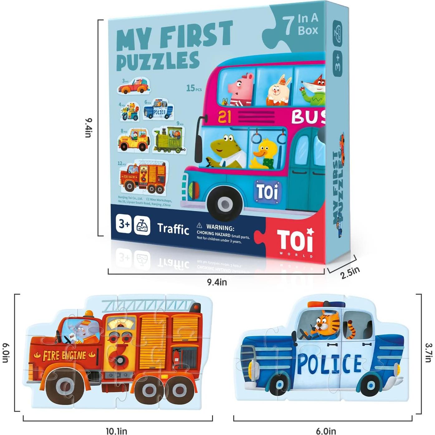 Rompecabezas TOI 6 Paquetes Animales Piezas Grandes 24x24cm