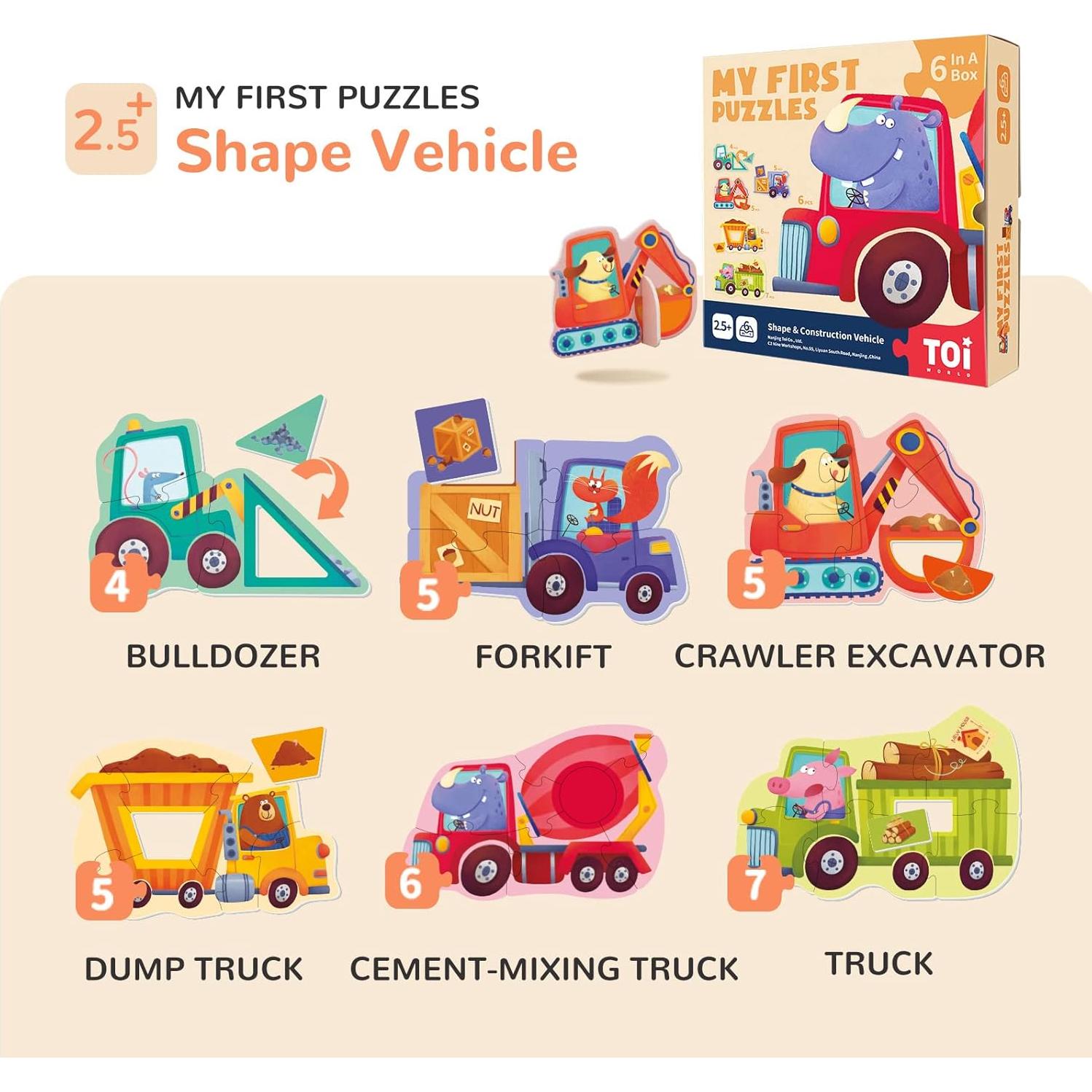 Rompecabezas TOI 6 Piezas Grandes Animales 2.5+