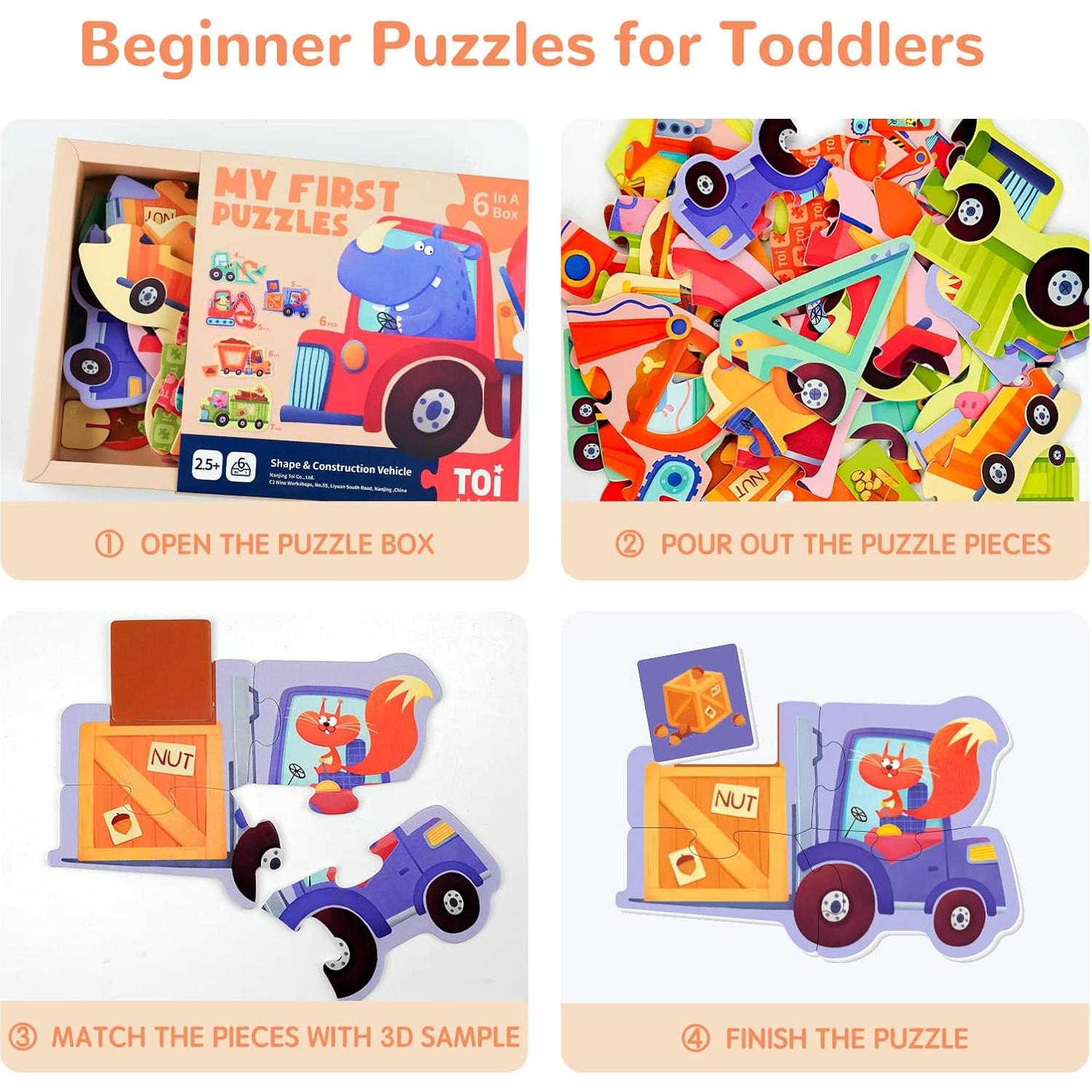 Rompecabezas TOI 6 Piezas Grandes Animales 2.5+