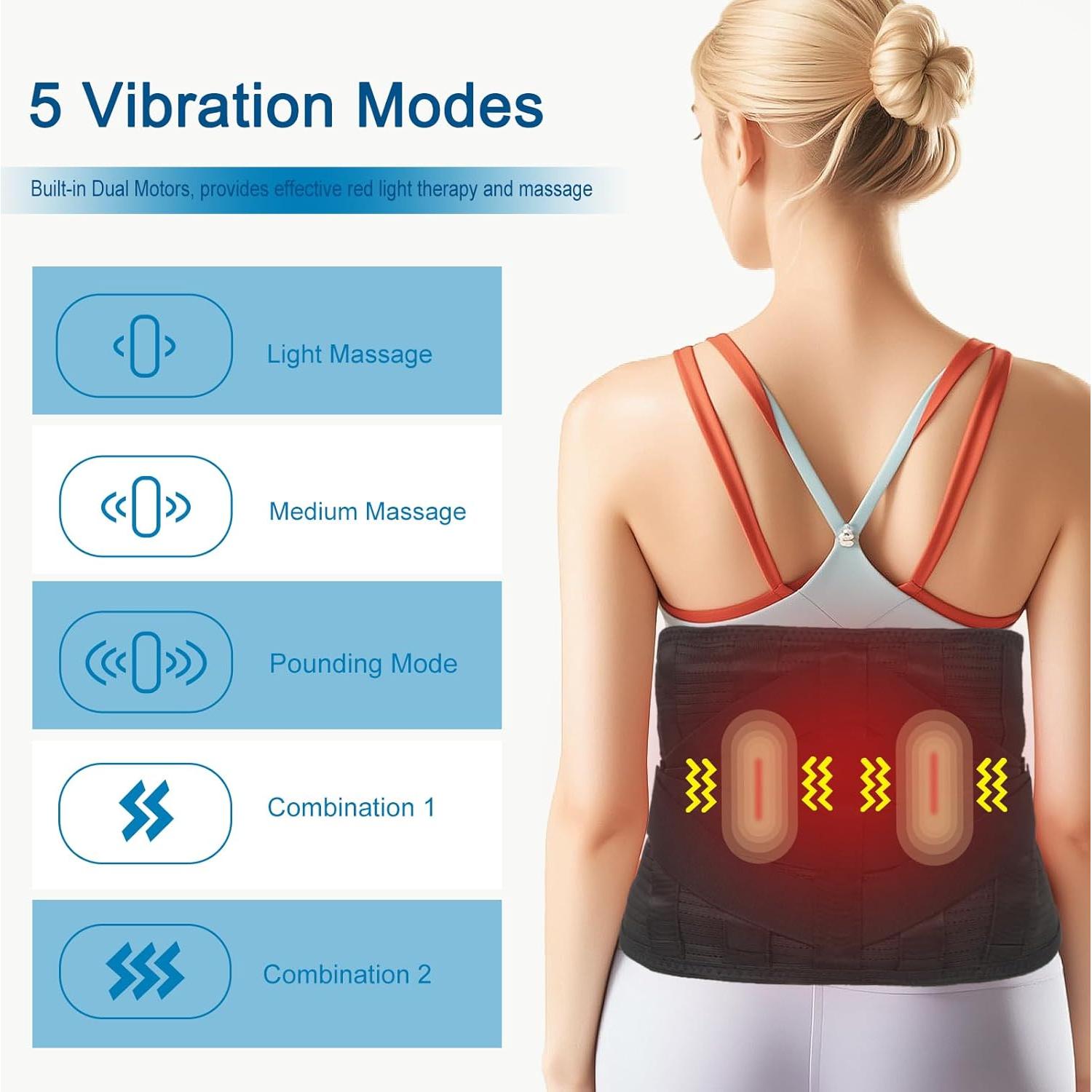 Cinturón Masajeador Oramuon con Calor y Luz Roja 5000 mAh