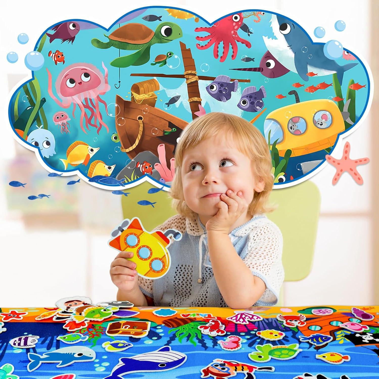 Conjunto de Tablero de Fieltro Oceánico Taika 70 Pcs 43x28 cm