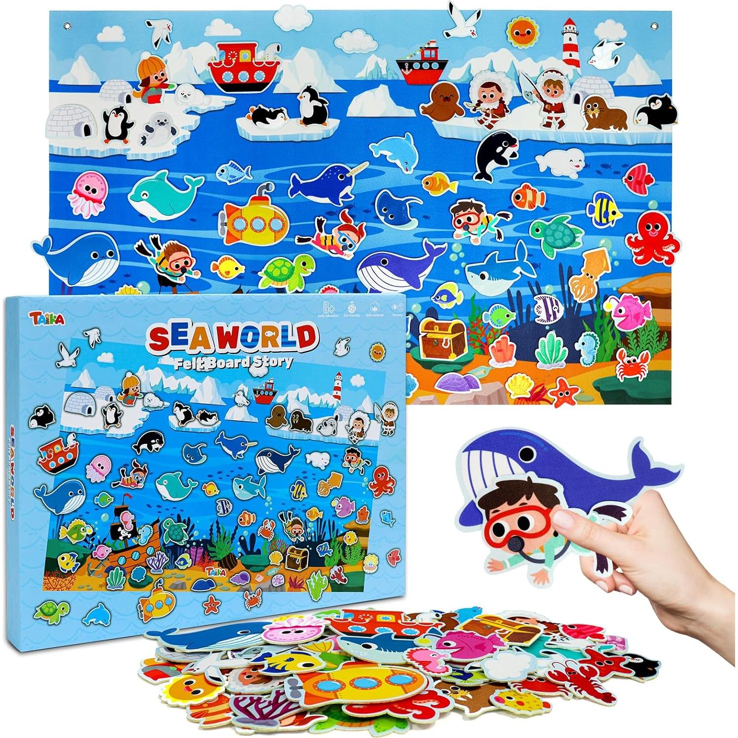 Conjunto de Tablero de Fieltro Oceánico Taika 70 Pcs 43x28 cm