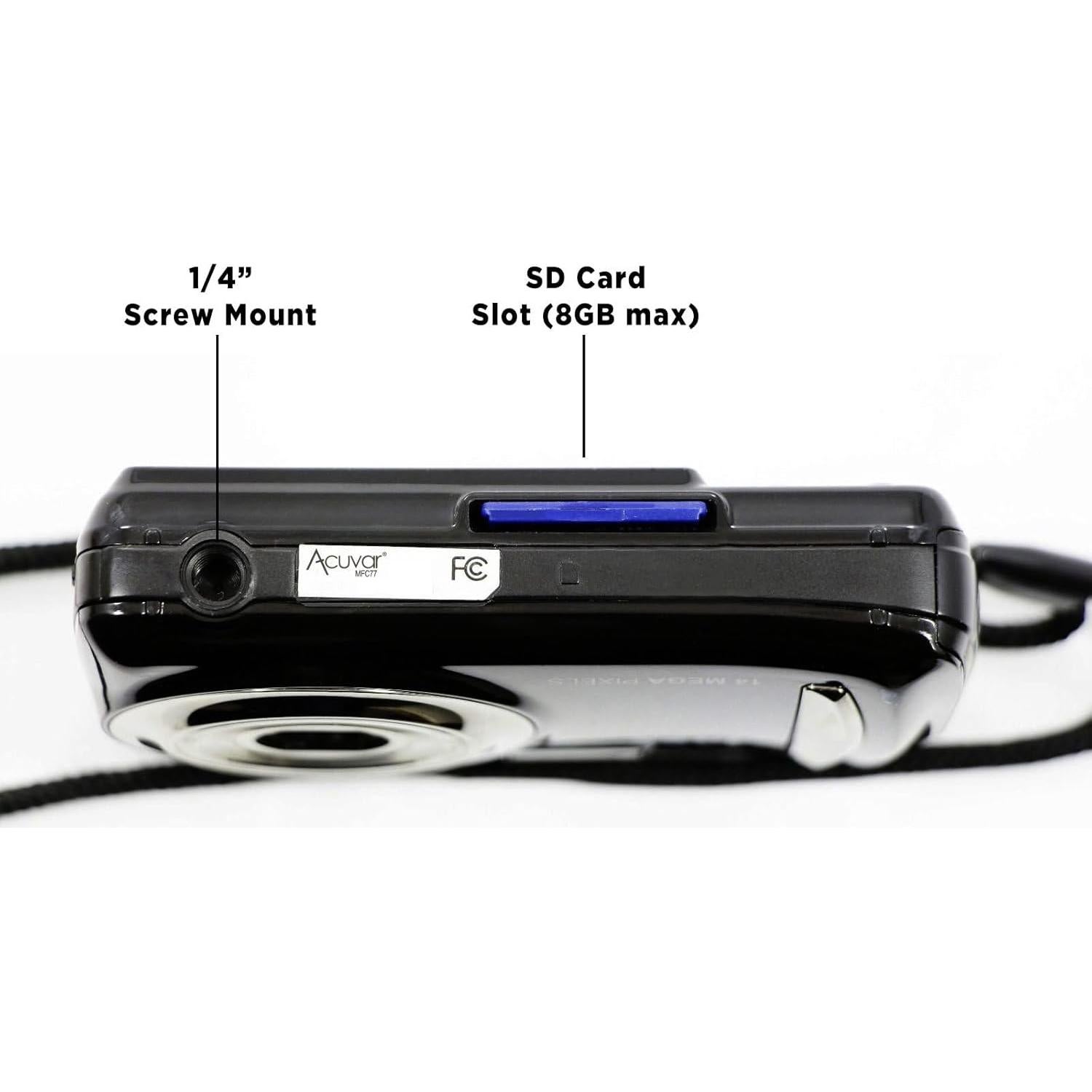 Cámara Digital Compacta Acuvar 16MP LCD 6.1cm para Principiantes