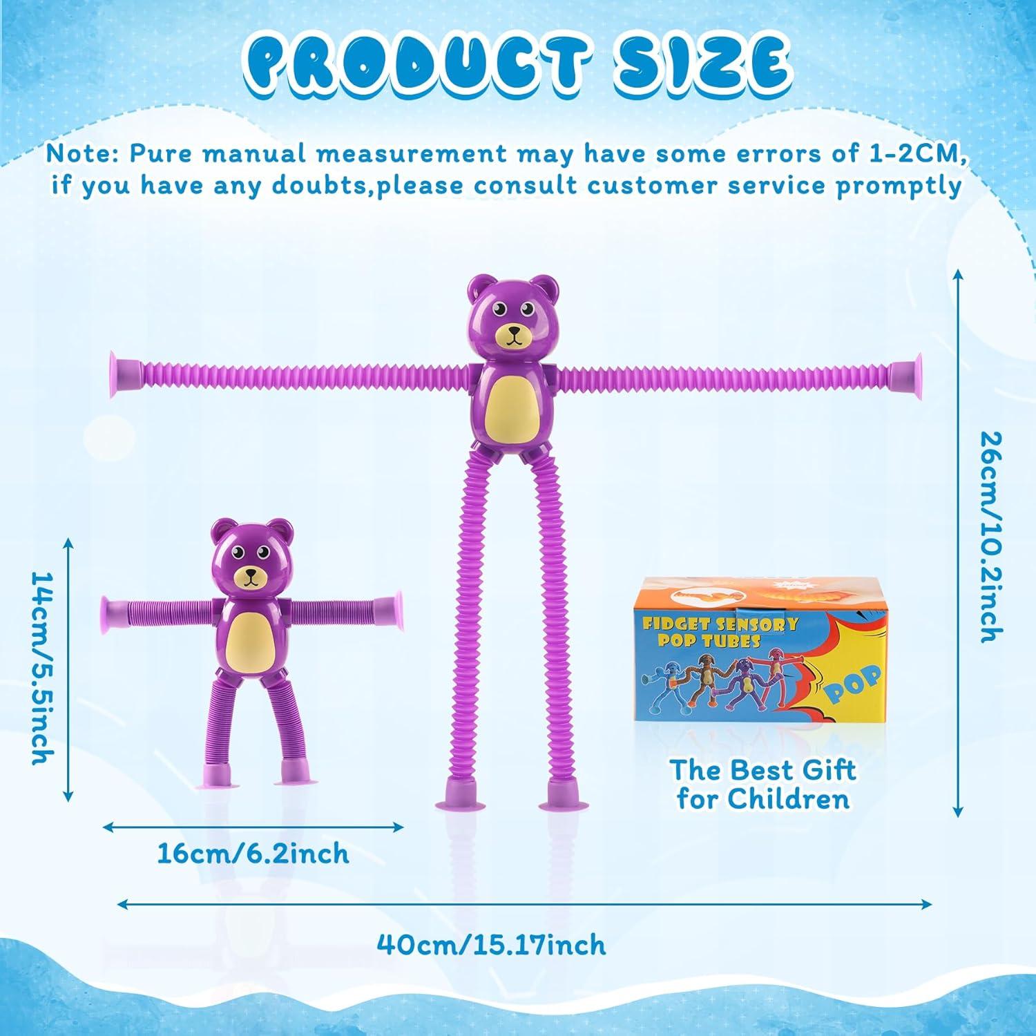 4 Pzs Juguete Sensorial Oso Witmelt Tubos Antiestrés