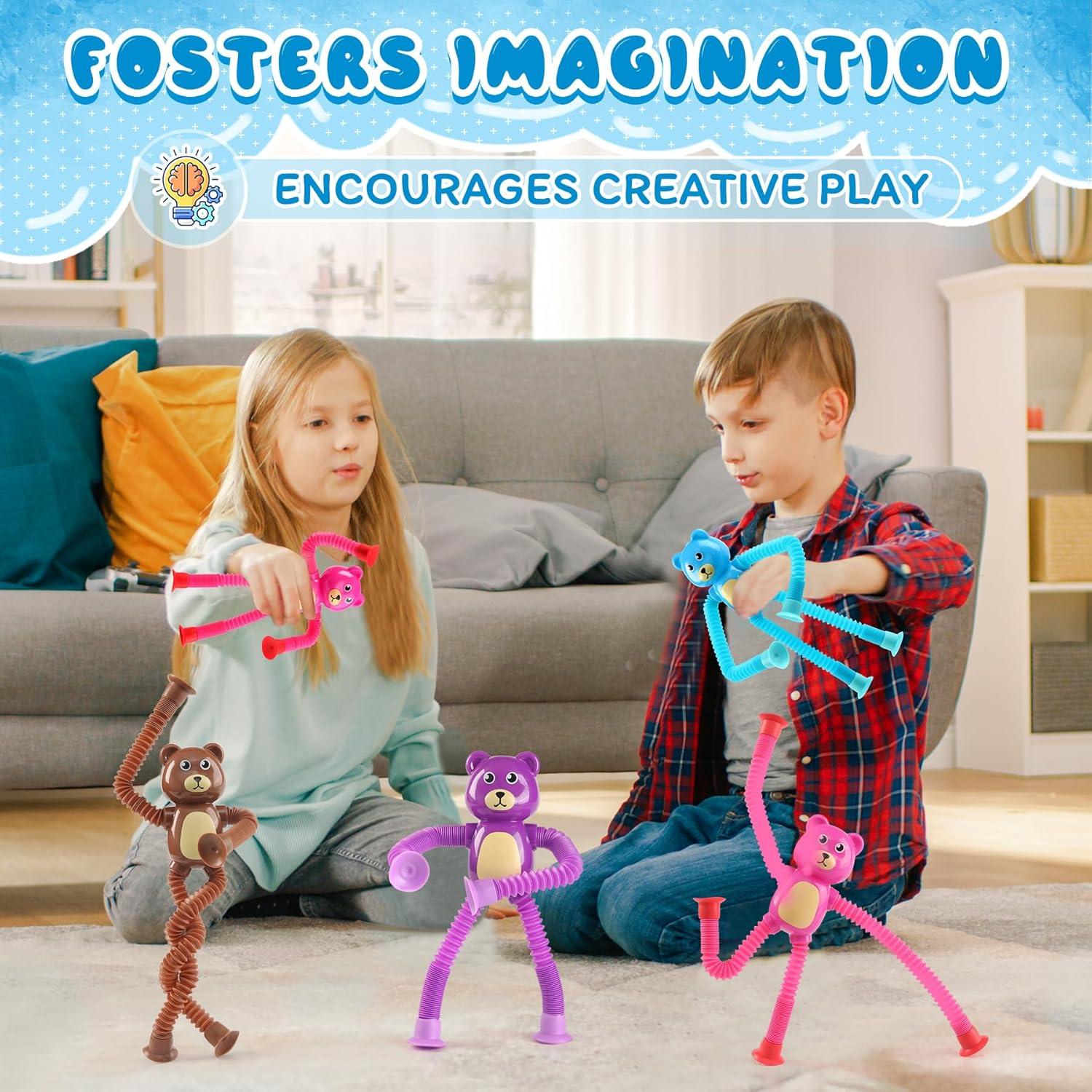 4 Pzs Juguete Sensorial Oso Witmelt Tubos Antiestrés