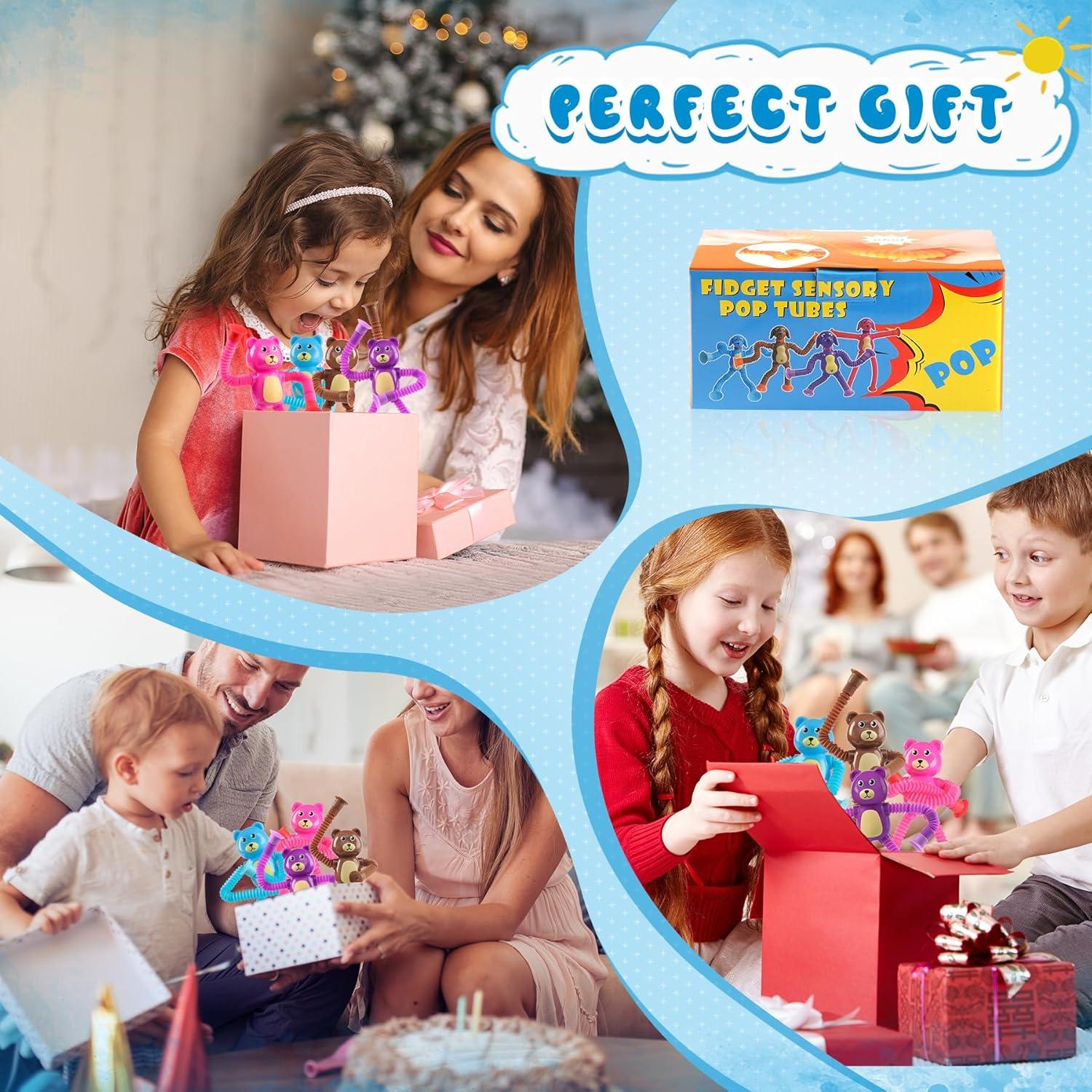 4 Pzs Juguete Sensorial Oso Witmelt Tubos Antiestrés