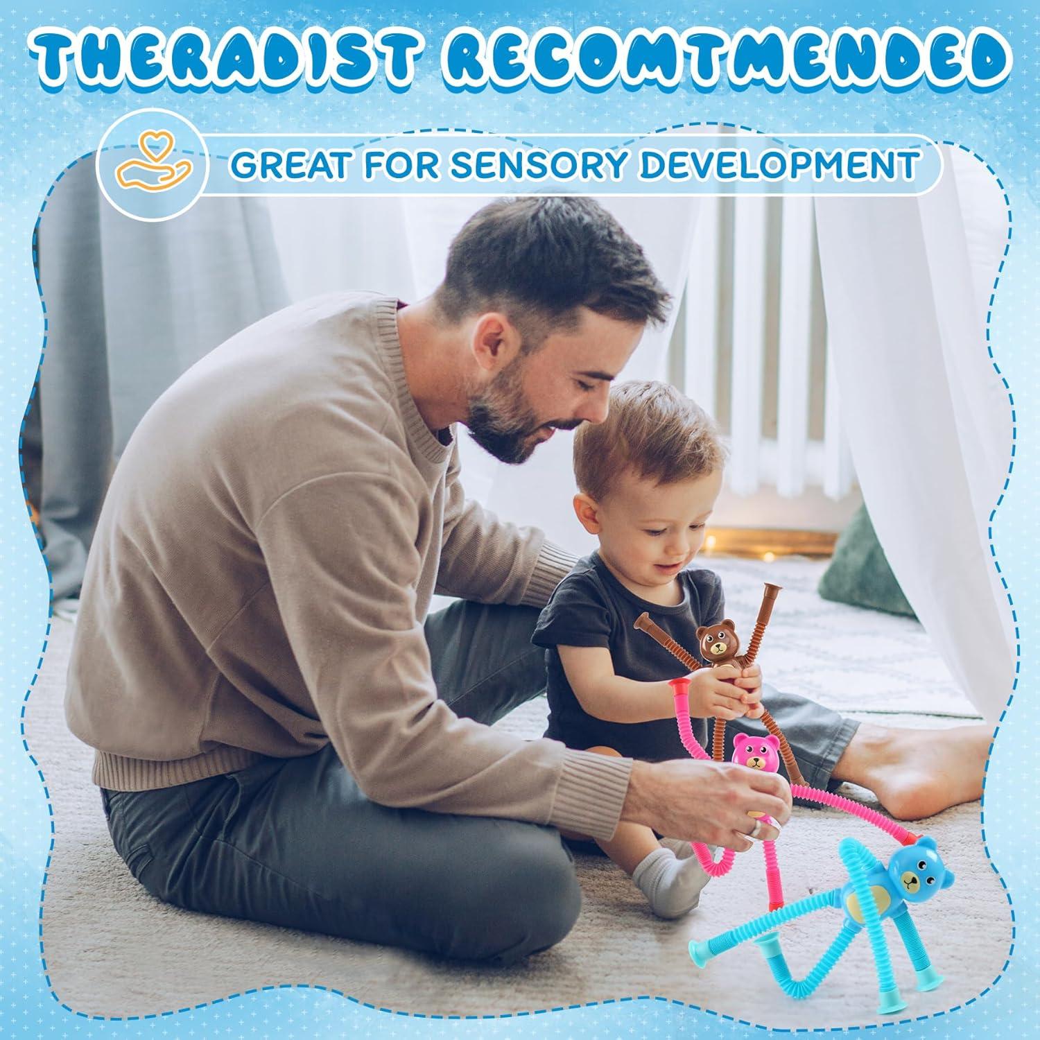 4 Pzs Juguete Sensorial Oso Witmelt Tubos Antiestrés