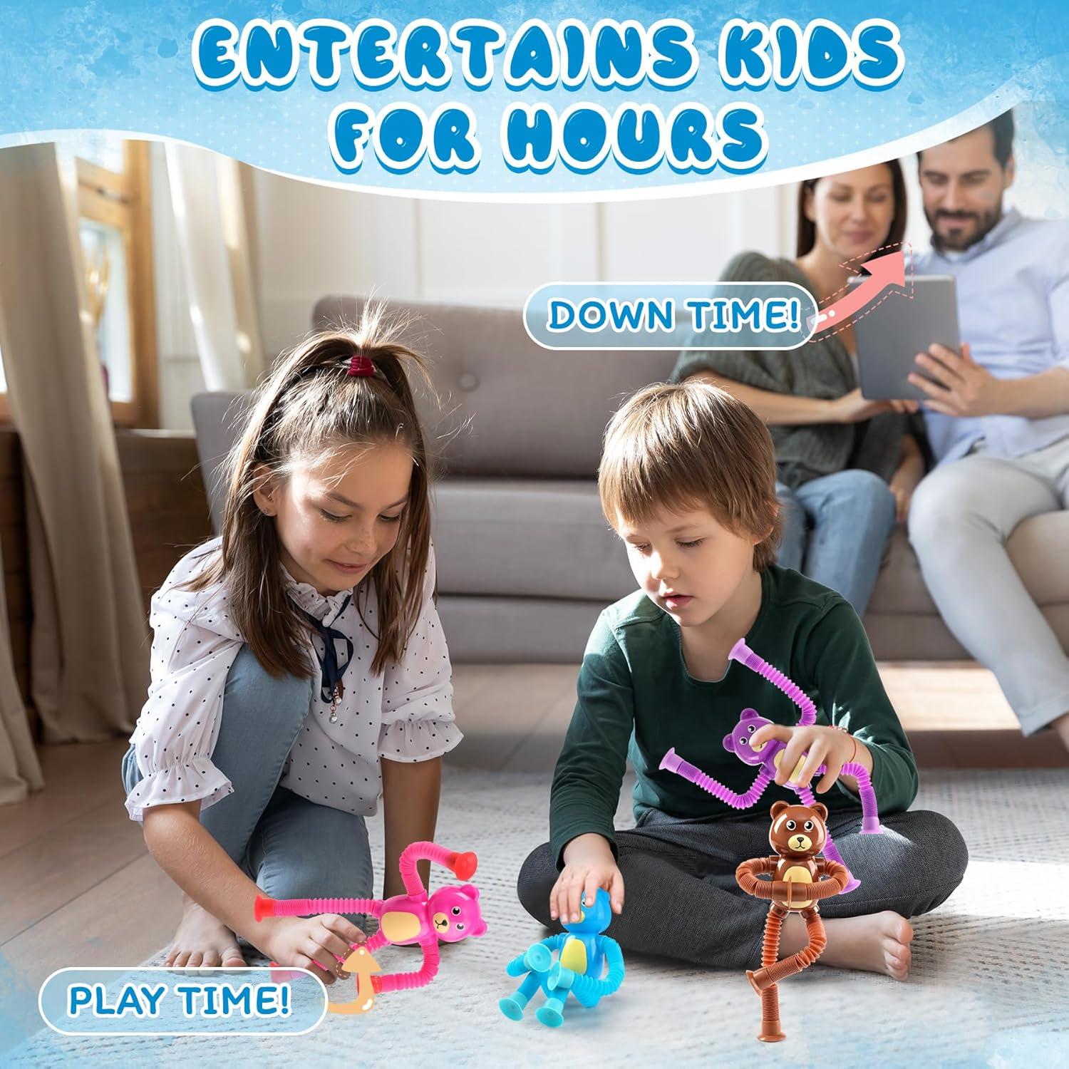 4 Pzs Juguete Sensorial Oso Witmelt Tubos Antiestrés