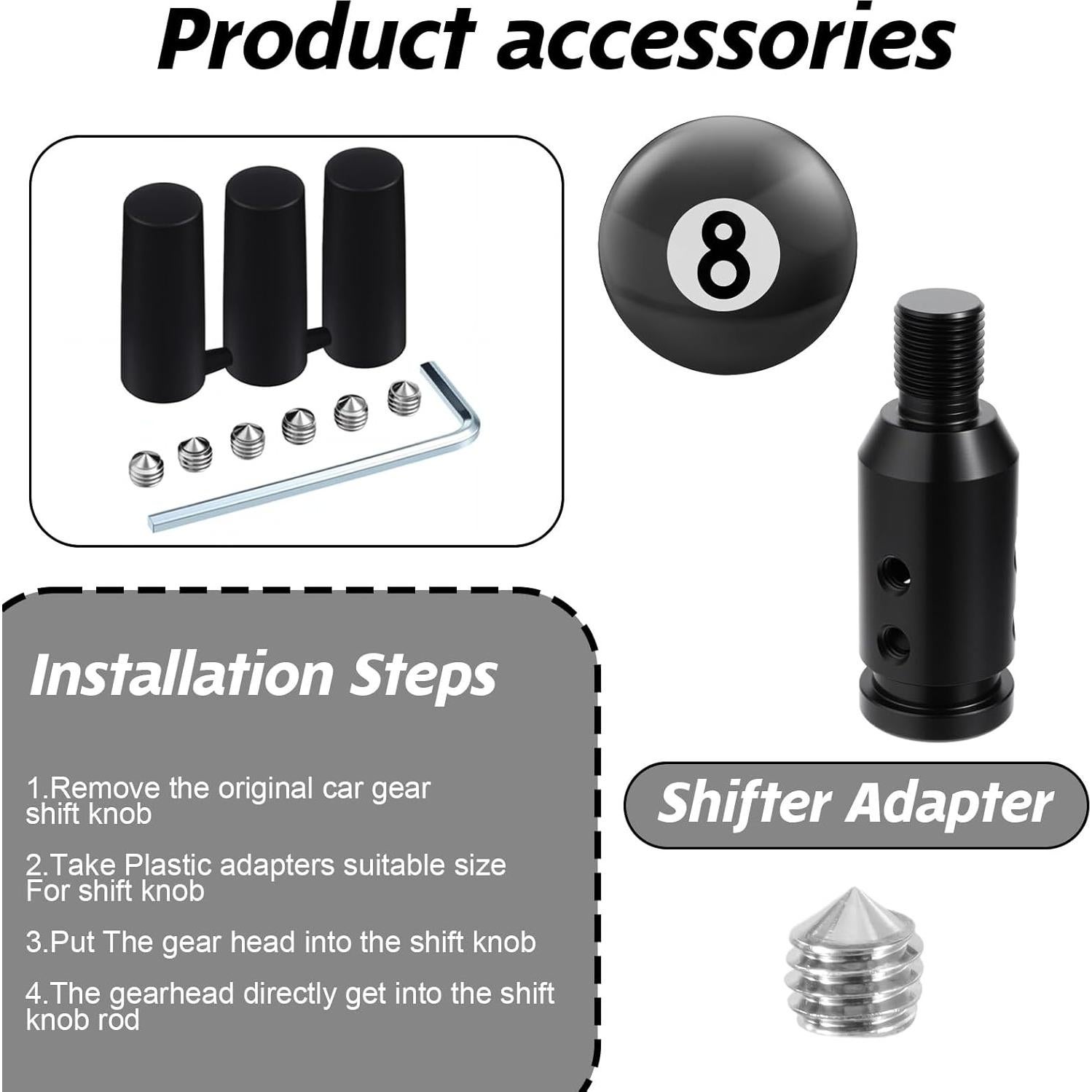 Adaptador de Pomo de Cambio Universal Sorcristy M12x1.25 Negro