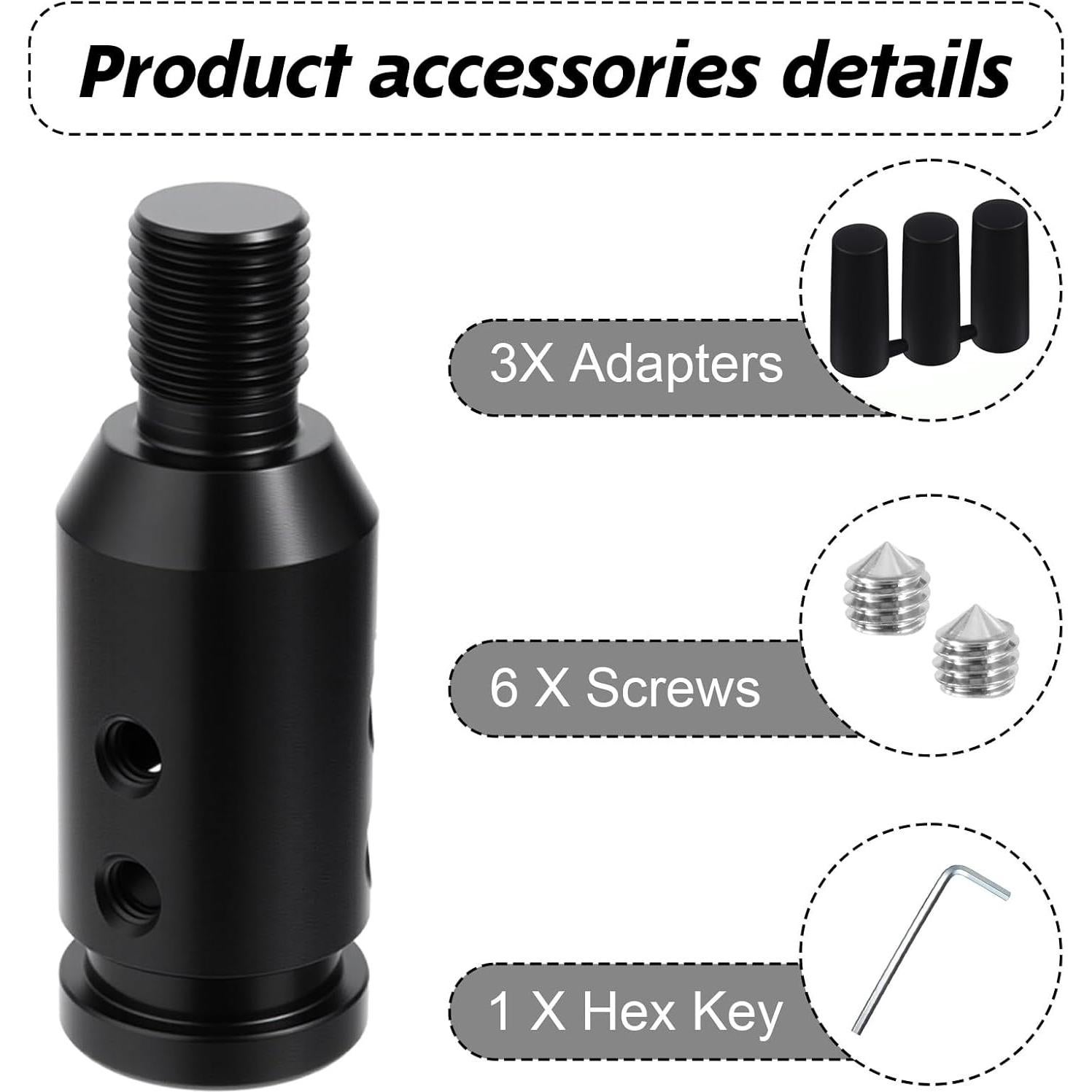 Adaptador de Pomo de Cambio Universal Sorcristy M12x1.25 Negro